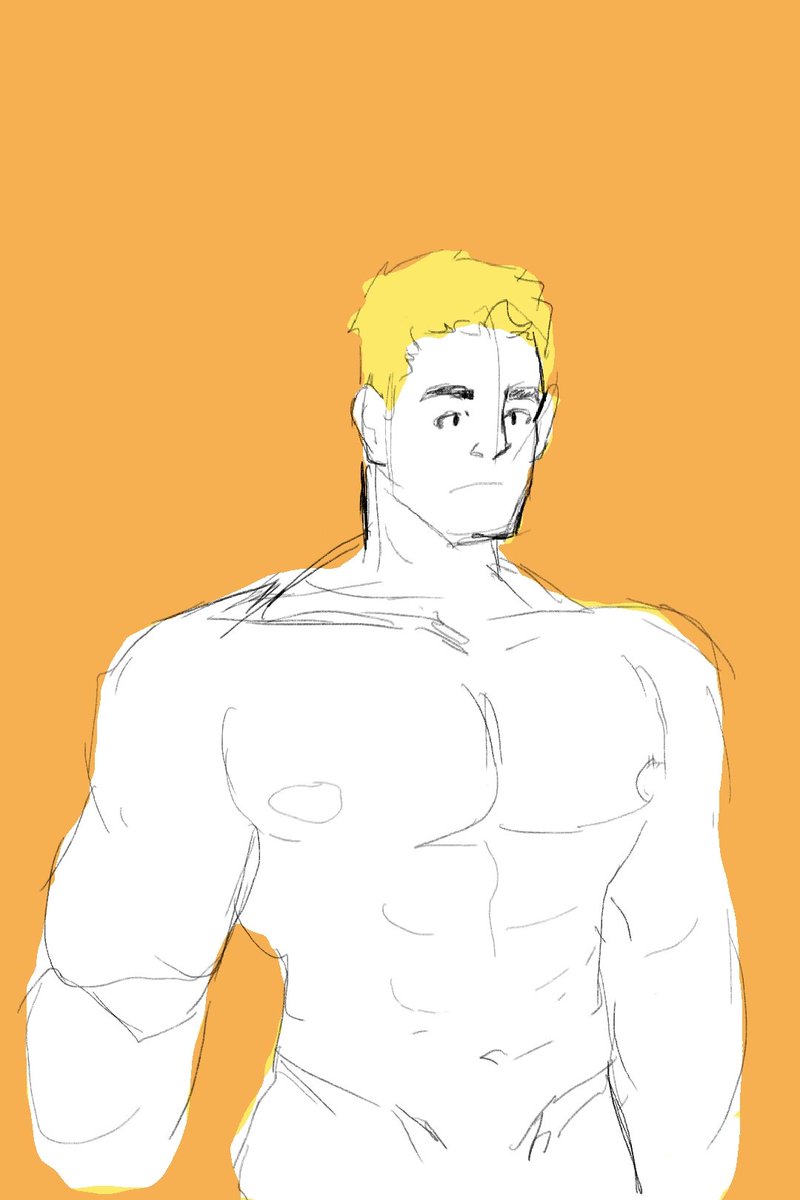 Pale_tortilla's tweet image. I really do be sketching whatever 
#bara #oc #muscle #gay