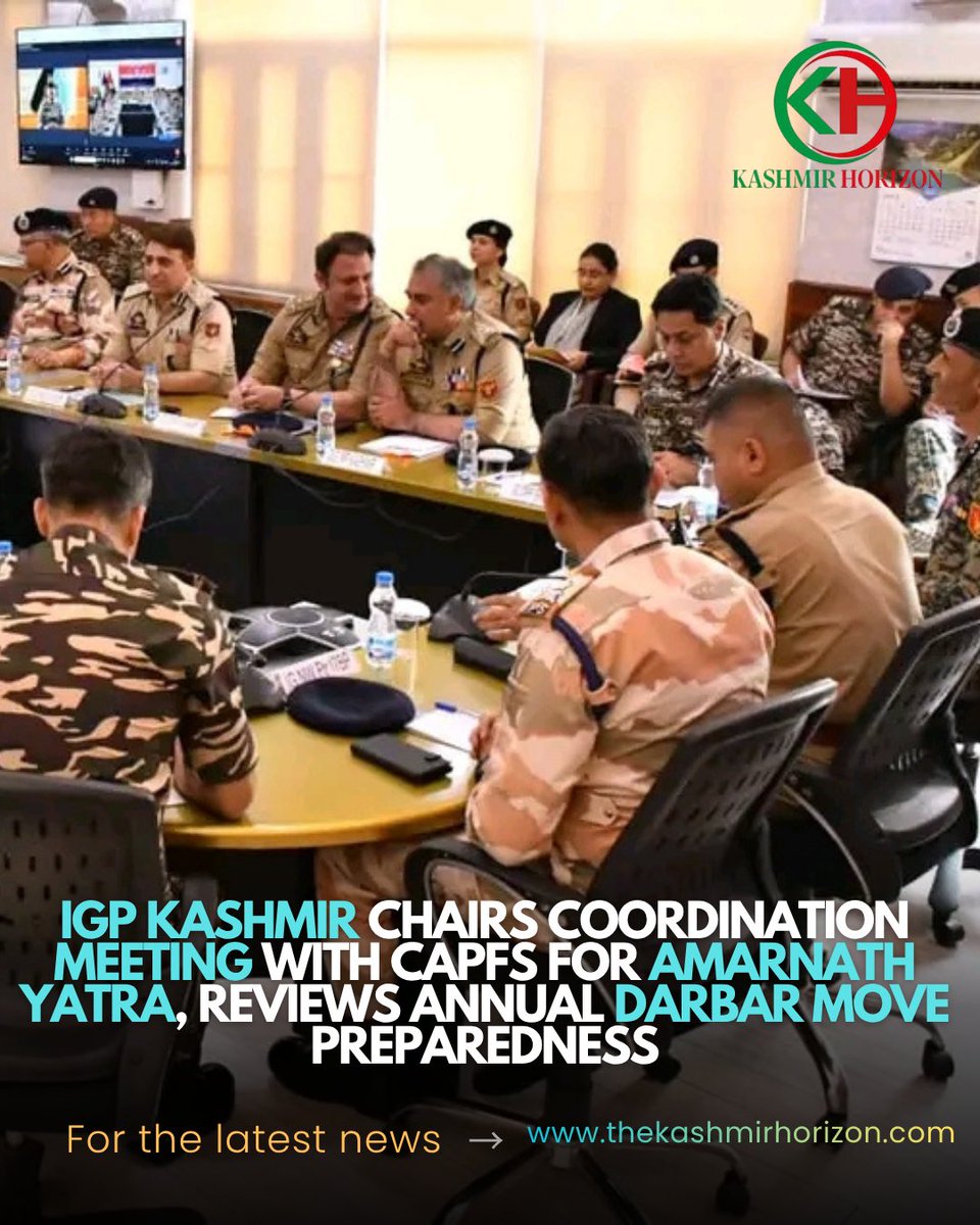 KashmirHorizon's tweet image. IGP #Kashmir chairs Coordination #Meeting with CAPFs for #AmarnathYatra, Reviews Annual #DarbarMove Preparedness 

@KashmirPolice
@JmuKmrPolice
 thekashmirhorizon.com/2026/04/23/igp…