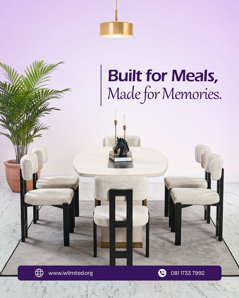 iwoodworkltd's tweet image. A dining space designed not just for meals, but for meaningful conversations, shared laughter, and unforgettable moments with the people who matter most.

#DiningRoomGoals #HomeDecorNigeria #ModernLiving #InteriorDesign #LuxuryLiving