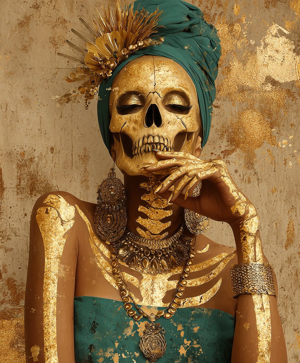 abuzaki1978's tweet image. Golden skull queen 💀✨
drop your skull art below 👇
#AIArt #DigitalArt