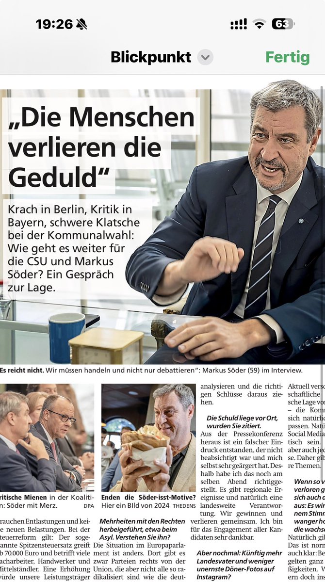 sarfeld's tweet photo. „Volle Sympathie.“ @Markus_Soeder spricht sich für eine #Bundespräsidentin @IlseAigner aus und will die #söderisst -Kampagne zurückfahren. Und ein paar Forderungen an #Merz sind auch dabei. Exklusivinterview im @MerkurStadt @merkur_de. #Söder #Aigner https://t.co/yAtfOrlr48