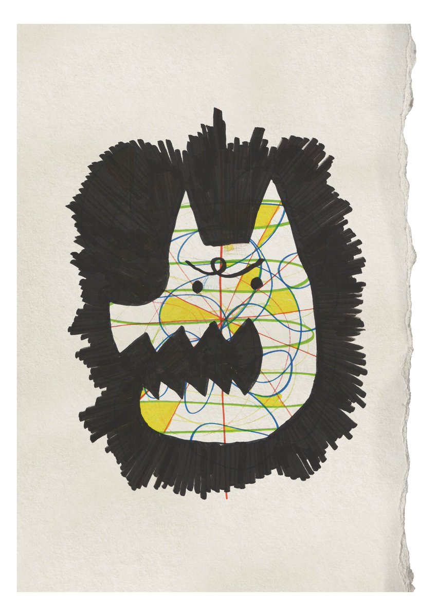 babanobosoboso's tweet image. 人を動物の口にしたり、英文をふにゃふにゃな線で表現したり、図形を多用したり、スミベタと余白でマスクををきったり、今でもやる技法にもなっていない手癖はわりと武器になってきている。

not thinking graphics poster.
#design #graphic #illustration