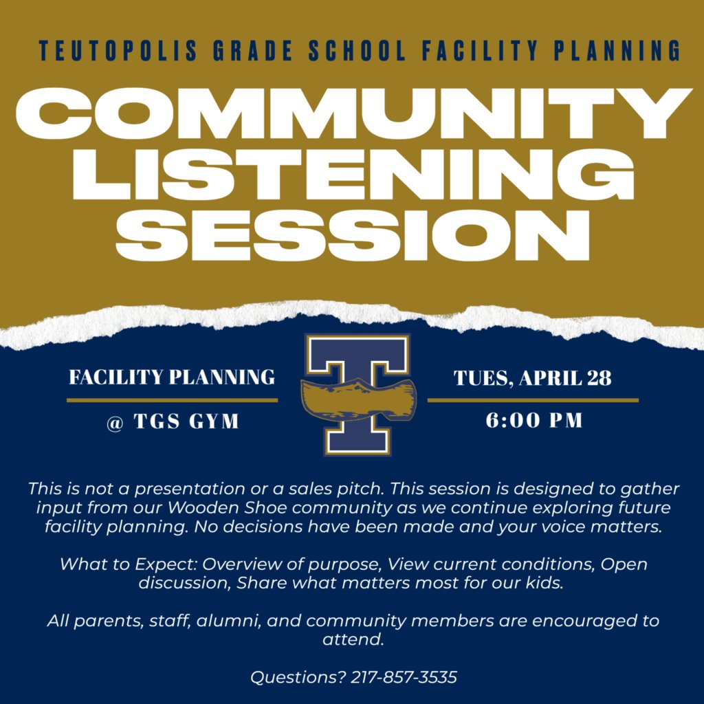 Unit50Schools's tweet photo. Join our important conversation about the future of our school facilities this Tuesday, April 28 at 6:00pm in the Grade School Gym. 

This will be a listening session, not a formal presentation. Take a tour and share your feedback of what matters most for our students. https://t.co/2K8szBpFmm
