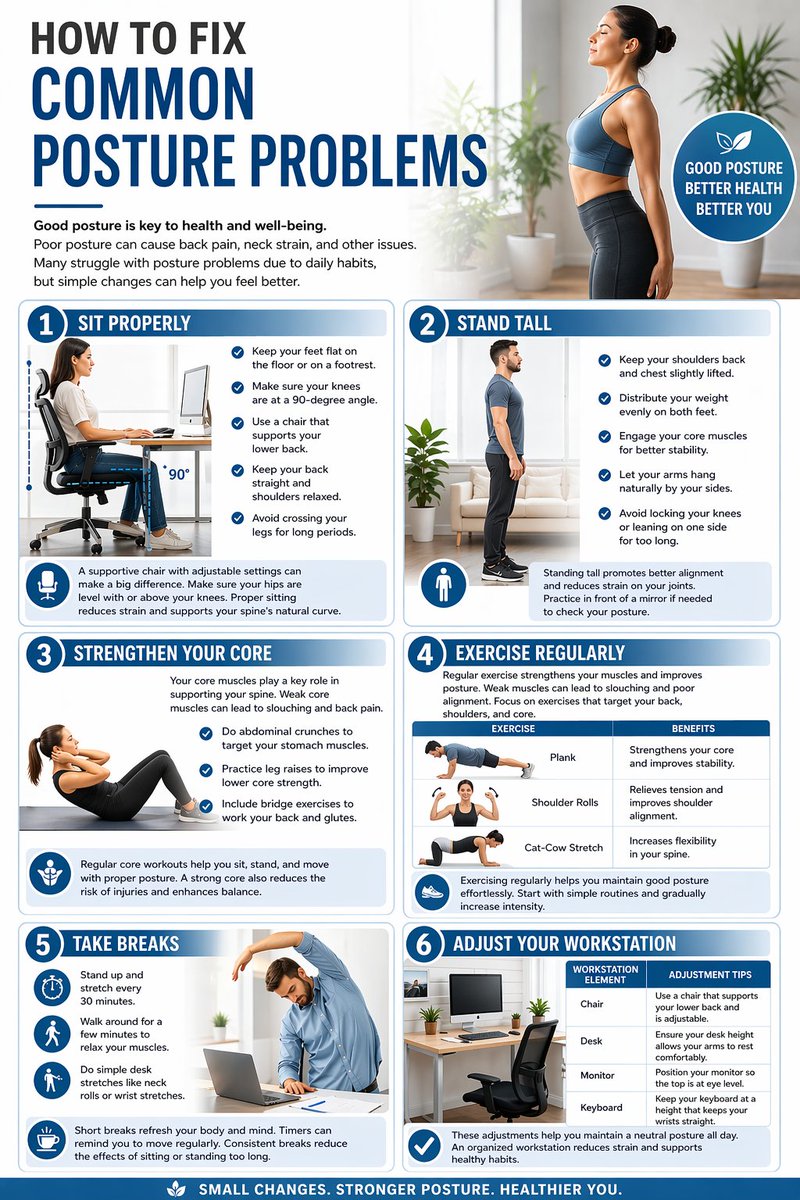 AnalgesicHealth's tweet image. Fix your posture, fix your health

Simple daily habits = less pain, better energy, stronger body. 

#Posture #HealthTips #Wellness