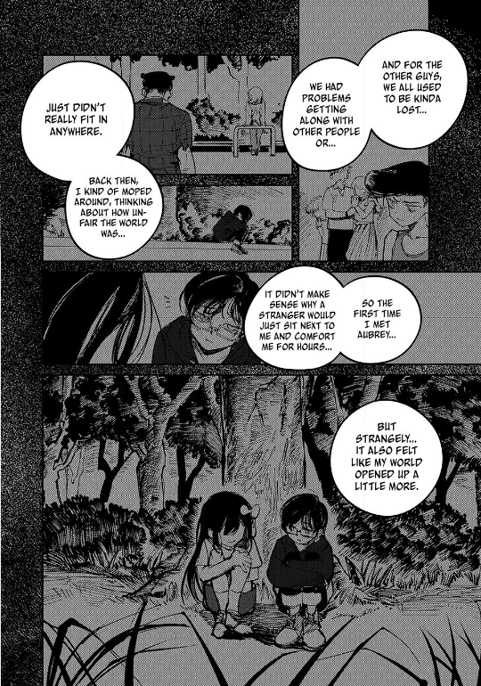 I do like how this chapter seems to be focusing more on the hooligans, even if it feels somewhat out of character in a sense. I always had a feeling they were all struggling socially in some aspect (like fitting in), so it’s nice to see that confirmed. Kim and Aubrey are so sweet