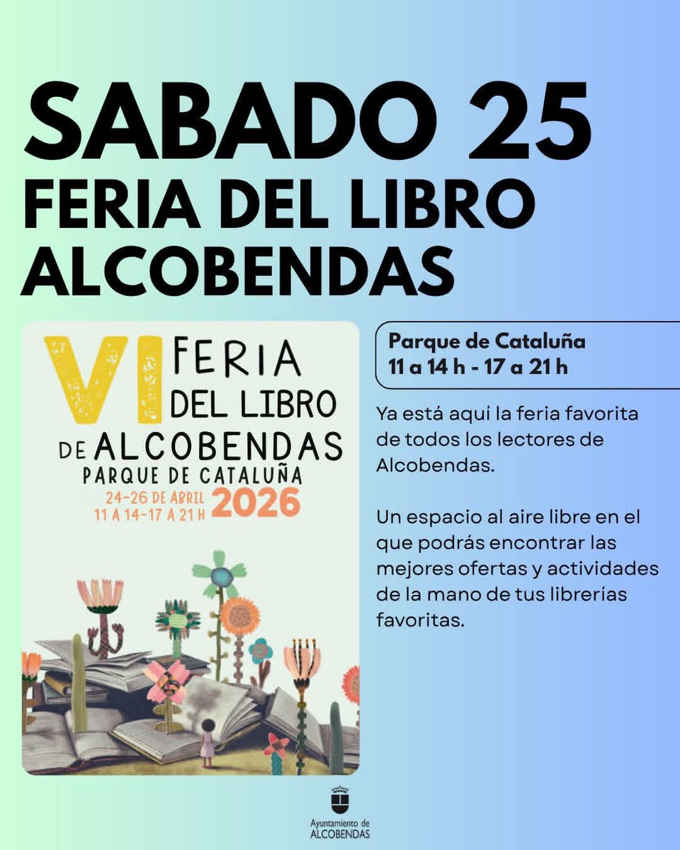 Alcobendas_ayto's tweet image. 🌤️ Alcobendas: planes de finde

🎶 V: Noches en la Esfera, concierto de bandas sonoras a la luz de las velas
📚 S: Feria del Libro en Parque de Cataluña
🎈 D: Pequeparques en Parque el Hormiguero

✨ ¡Un finde para salir! #Alcobendas #Agenda #Cultura