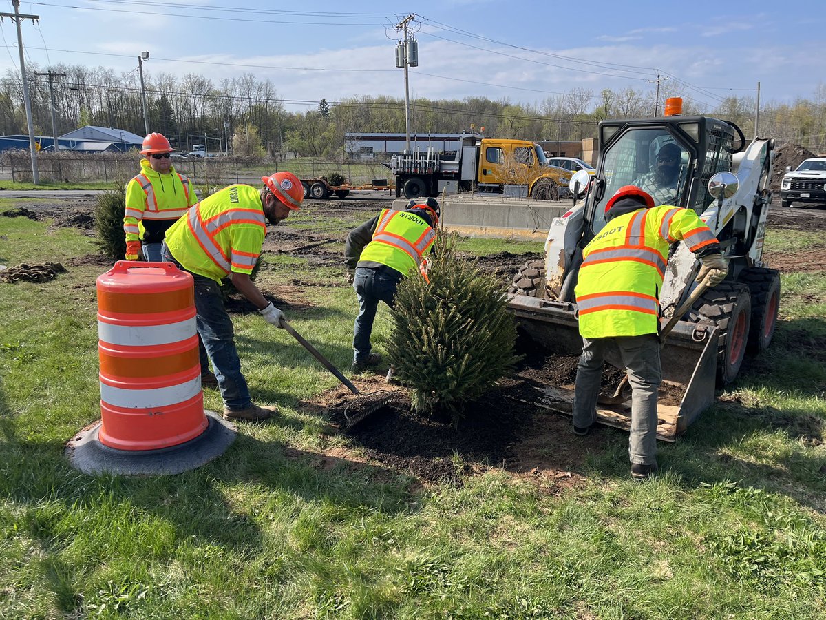 Crews from the Oneida West residency planted trees on Earth Day at the Oneida sub residency. Trees were purchased through a program with NYS Power Authority.