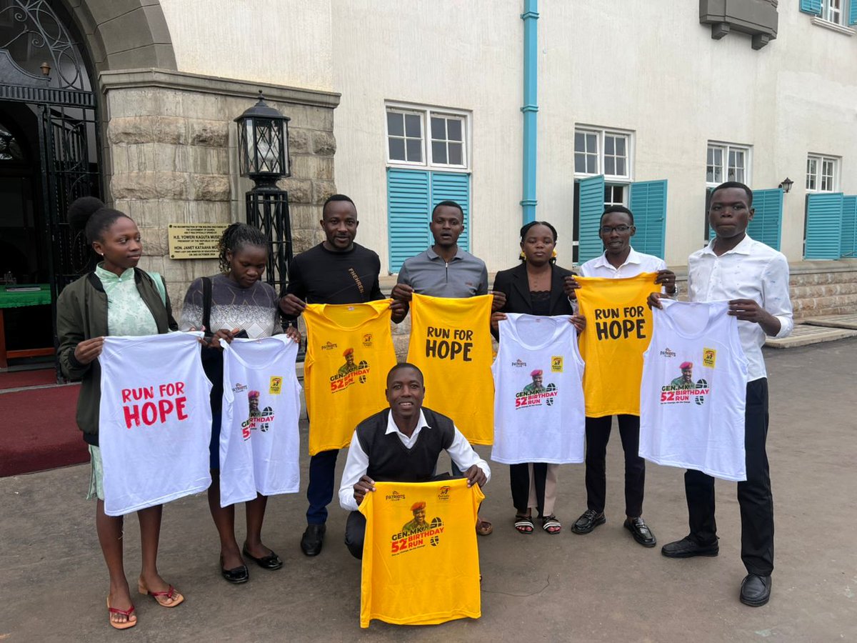 plumukc's tweet photo. This evening our team led by @Anoldak23 and OJ received kits for the Gen. @mkainerugaba's 52nd Birthday Run. All set for Sunday 26th April, 2026.
#RunForHope #RunForCharity https://t.co/pTtIz2JDkV