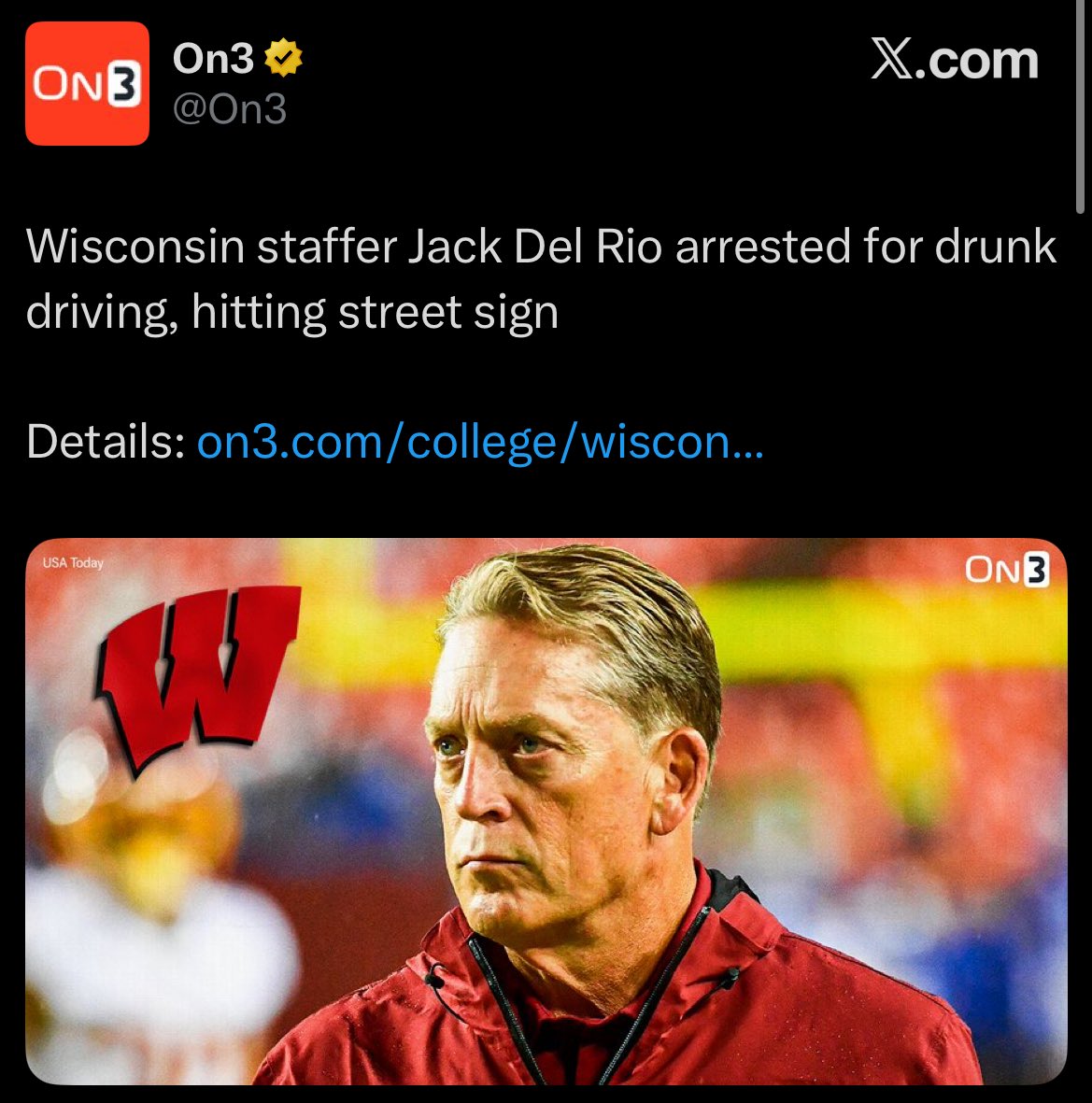 Evil Luke Fickell tweet media