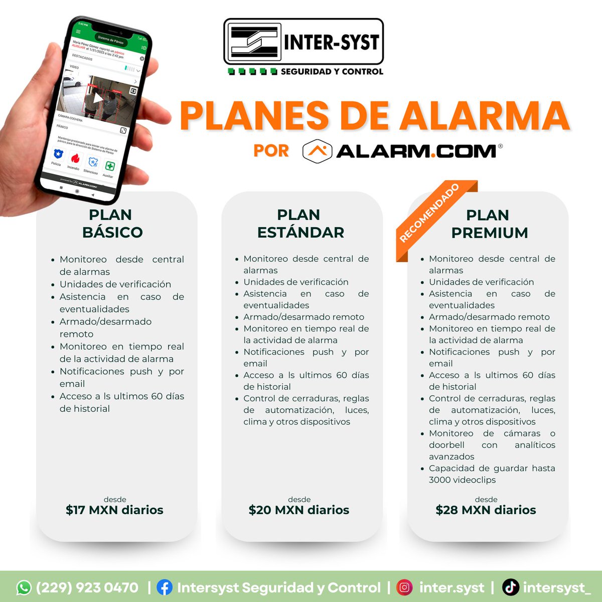 Intersyst_MX's tweet image. 🚨 Protege lo que más importa con INTERSYST 🚨

No esperes a que algo pase… actúa hoy. Planes accesibles desde $17 MXN diarios 🤑

📲 Cotiza GRATIS hoy 229 923 0470
📍 Pedro de Alvarado 157, Boca del Río, Veracruz

#SistemaDeAlarma #INTERSYST #Seguridad #Alarma