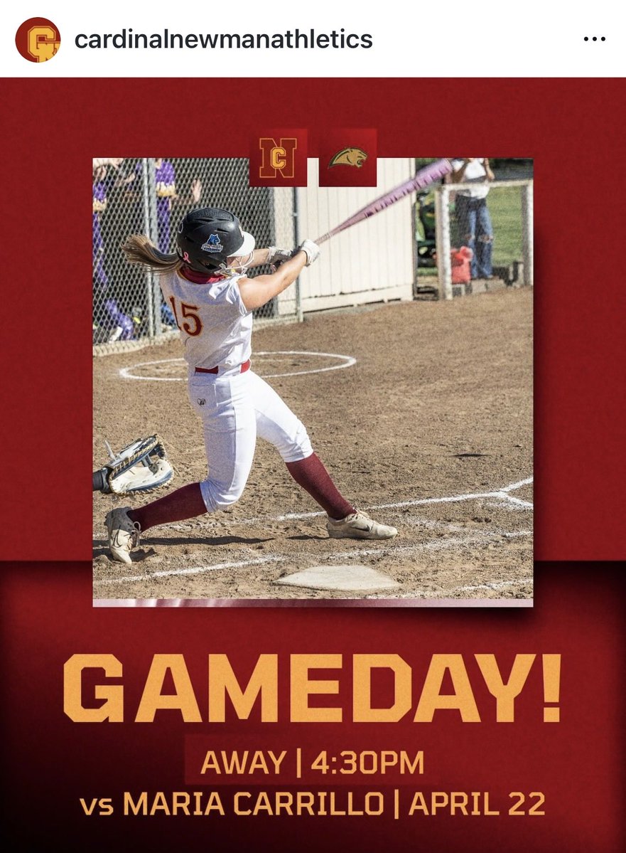 NDiMarco2026's tweet image. Game Day! Let's go! #senioryear #15 #highschoolsoftball @CNCardinals @UniversalTatro @CSUSMsoftball