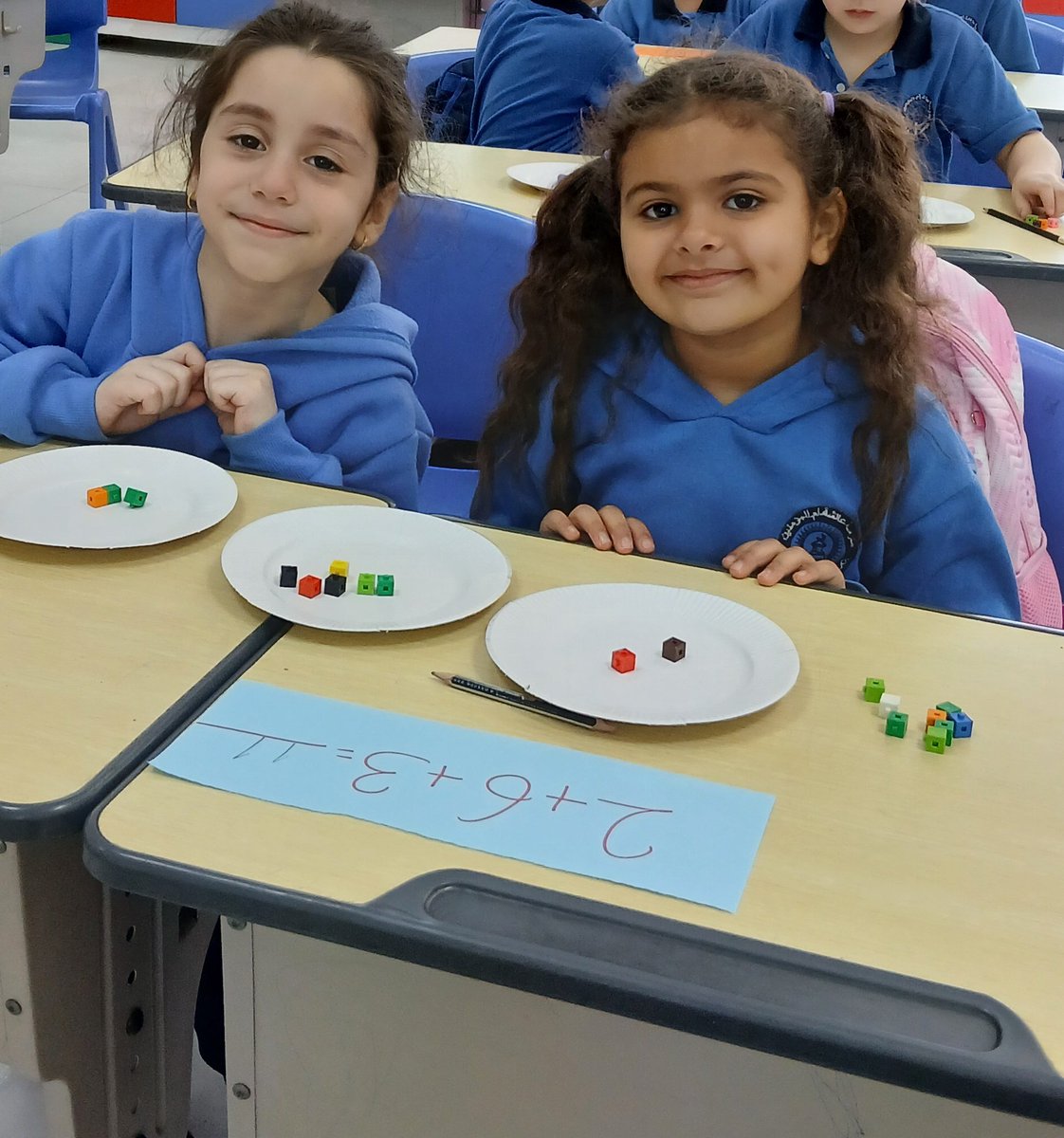 baltaji_rawan's tweet photo. Grade 1 learners added 3 numbers by placing blocks on plates, each plate showing the number in action! 
#ActiveLearning #MathMadeFun
@FawziehHn 
@MakAishaSchool https://t.co/4Xr6fdr0e9