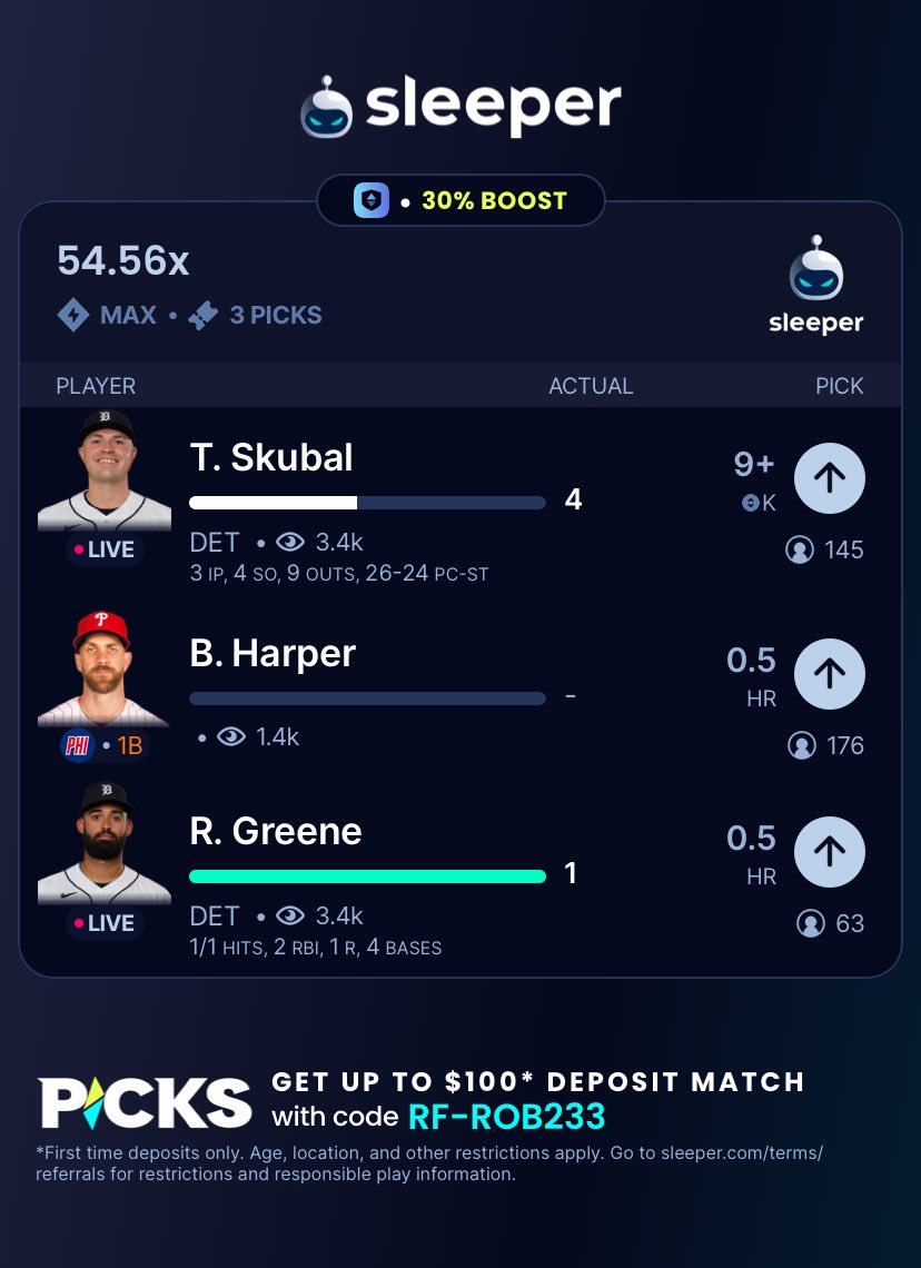 BobbySlips223's tweet photo. @HomeRunPredict skubal and bryce 🫃 https://t.co/swKE7Z5Yvt