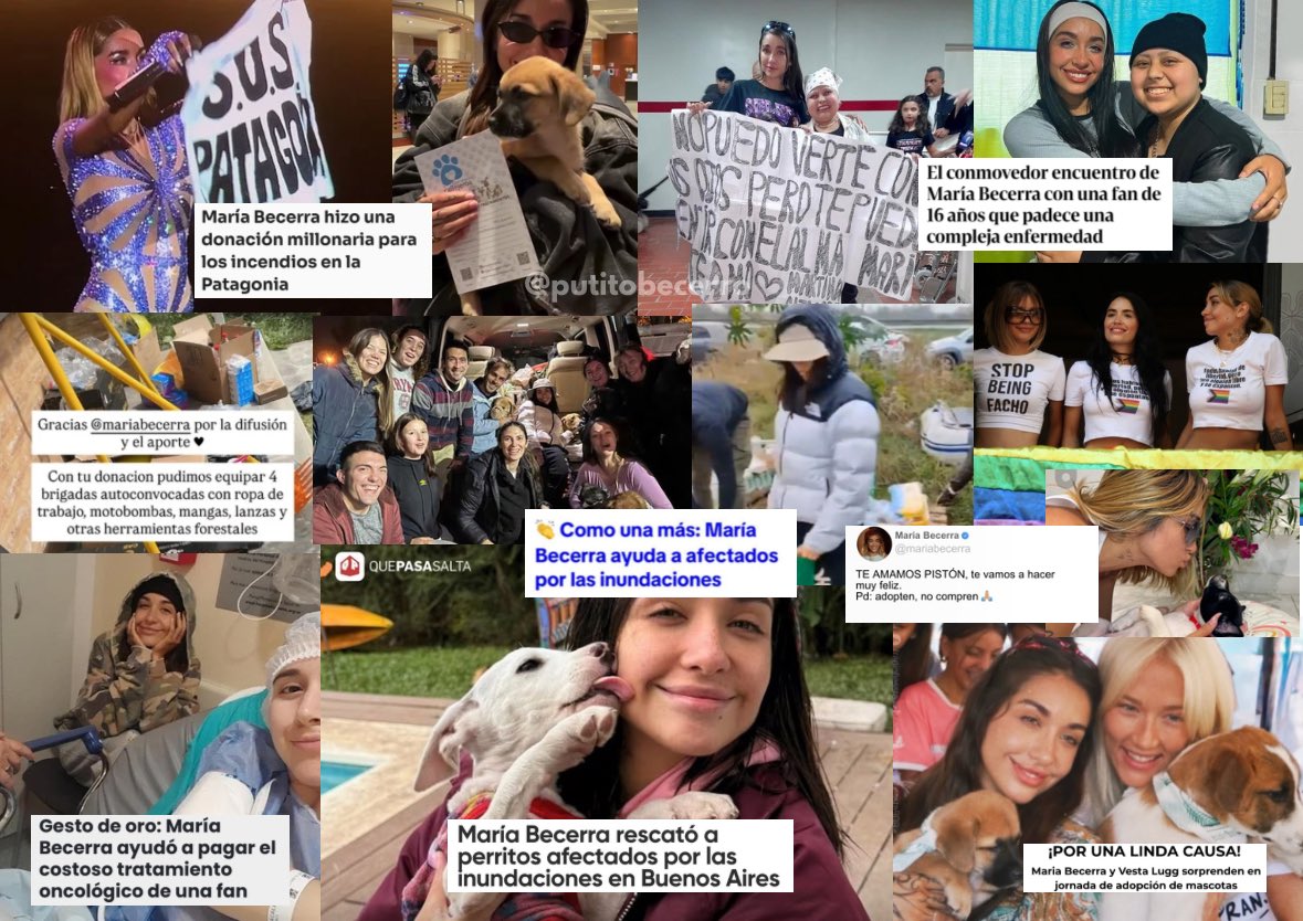 cuando alguien me pregunta porq soy fan de maria becerra lo primero q digo es por su HUMANIDAD. podes ser famosa, llenar miles de escenarios y ser la mejor cantante pero si no tenes alma y pies sobre la tierra de nada sirve. por estas y muchas más te elijo siempre