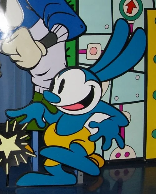 casinobunbun's tweet photo. something fun about the current oswald design used by disney is that he's actually an updated version of universal's 2000s design of oswald meant for the japanese parks and the new woody woodpecker show

(although sadly he never appeared in the show) https://t.co/ce5FbUSPTW