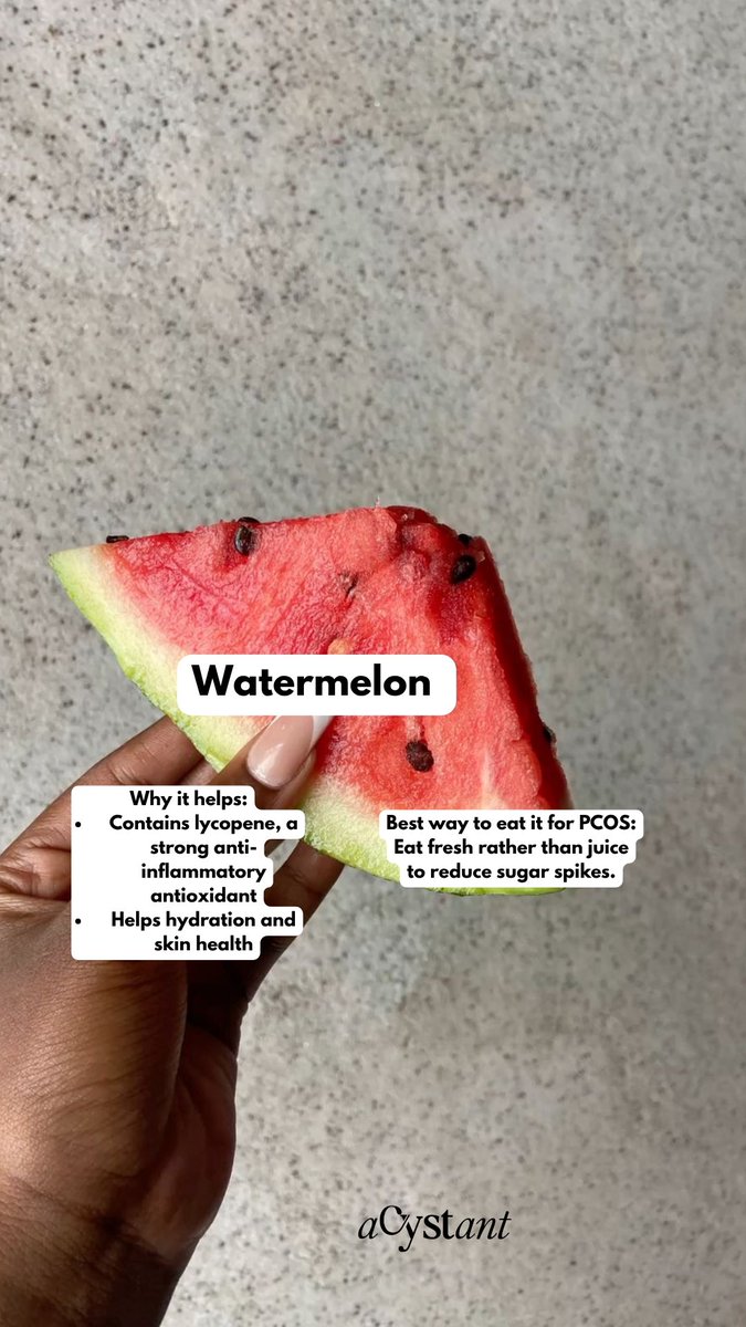 acystant's tweet image. Here are 4 fruits to take to reduce inflammation with PCOS #PCOS #pcoslife #Diet