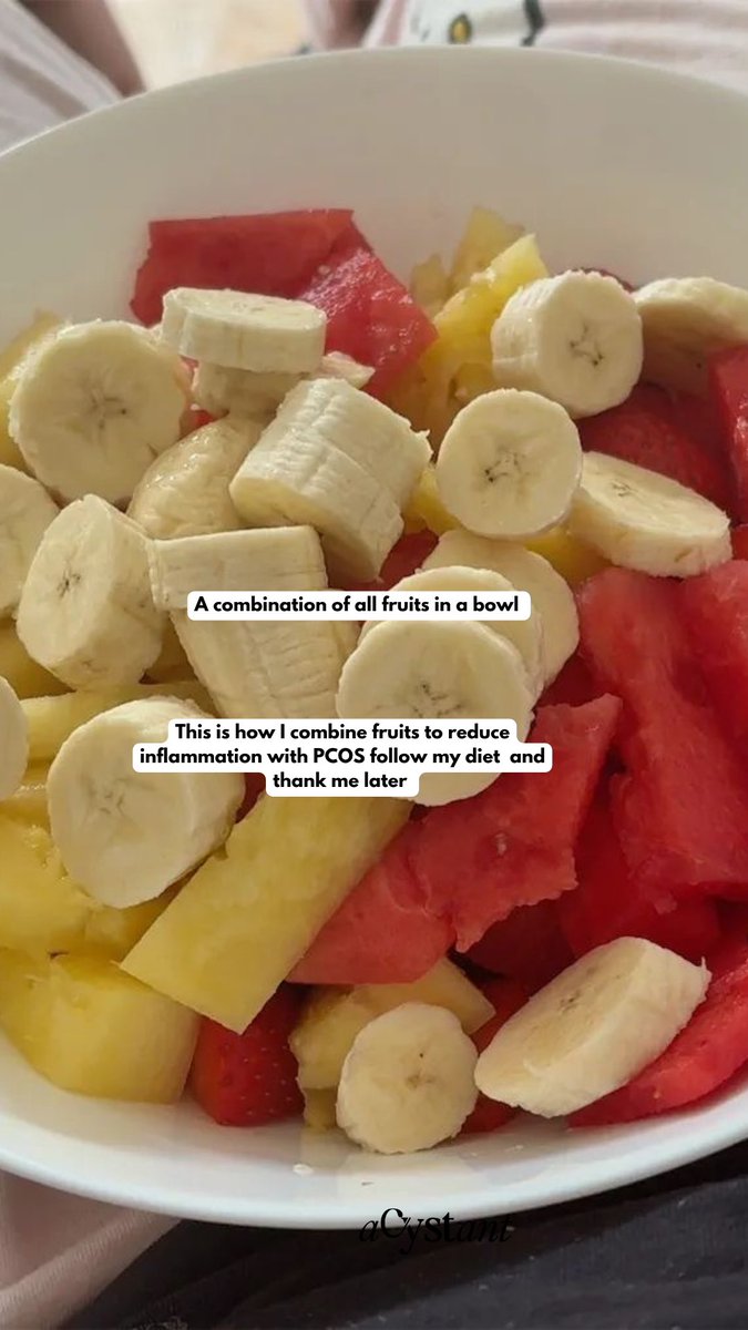 acystant's tweet image. Here are 4 fruits to take to reduce inflammation with PCOS #PCOS #pcoslife #Diet
