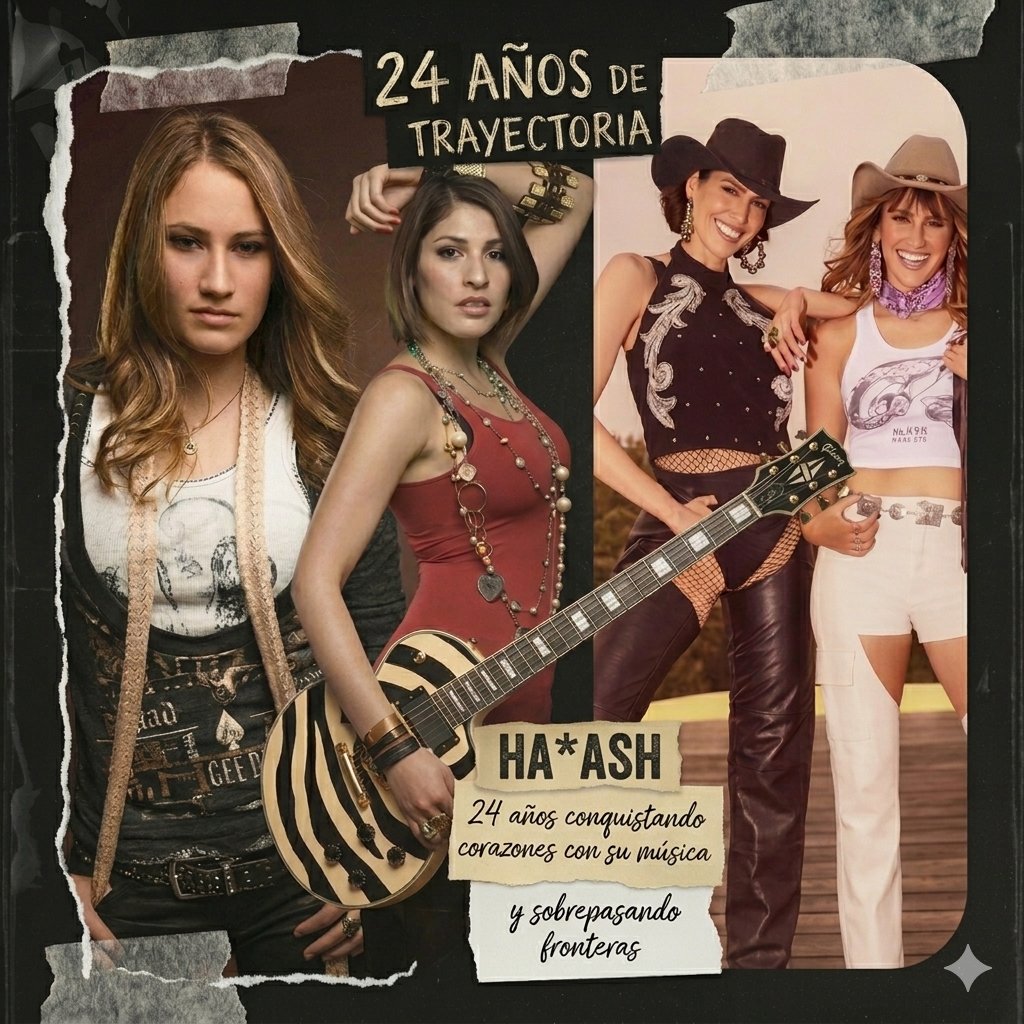 De aquellas niñas con guitarra,a las Reinas Del SoldOut🔥... 24 años de ser nuestro lugar seguro, de ponernos a gritar de despecho y a creer en el amor, ¡Gracias Hanna y Ashley por no rendirse nunca y hacernos parte de su familia!💘✨ Las Amamos Infinitamente.

24 AÑOS DE HAASH