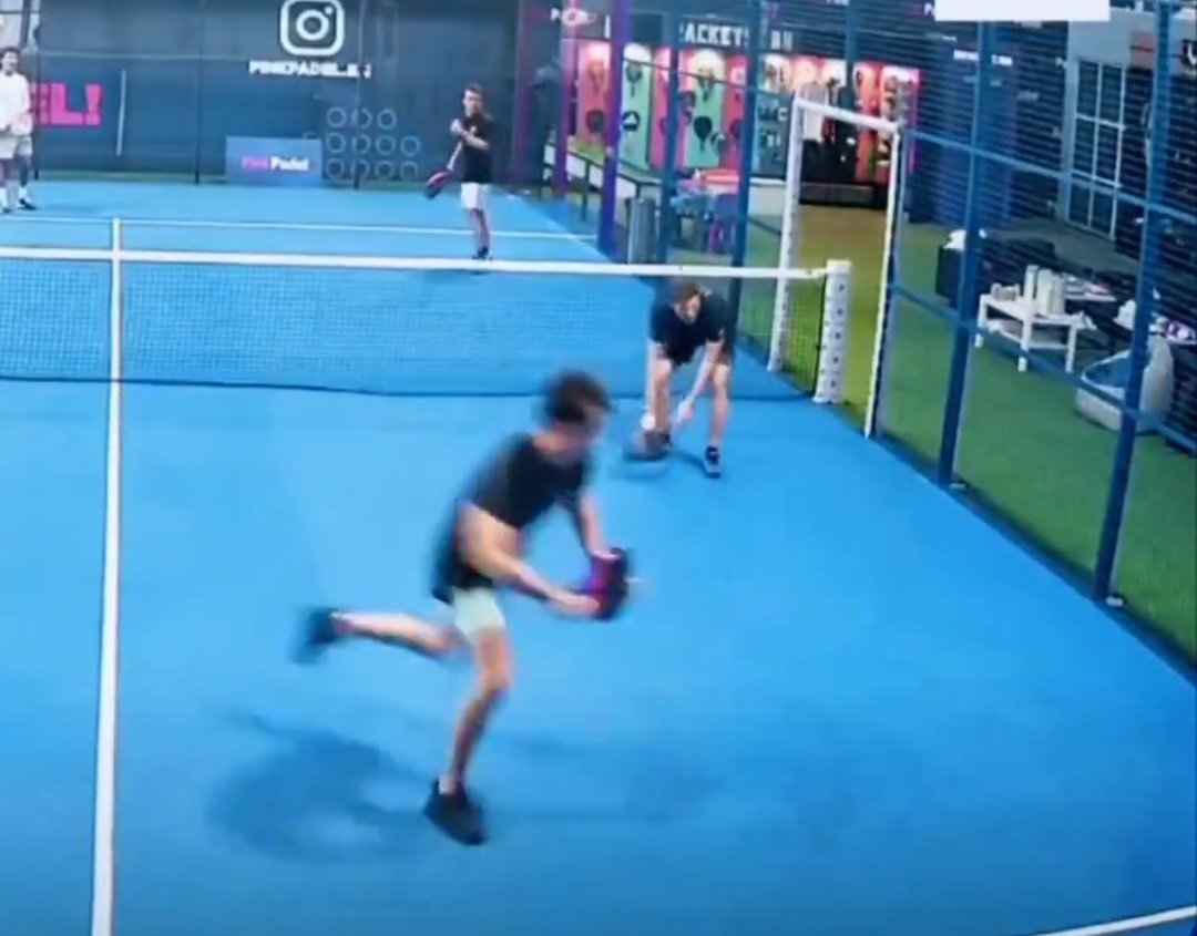 leclercsletters's tweet image. charles always giving his all while playing padel 😭