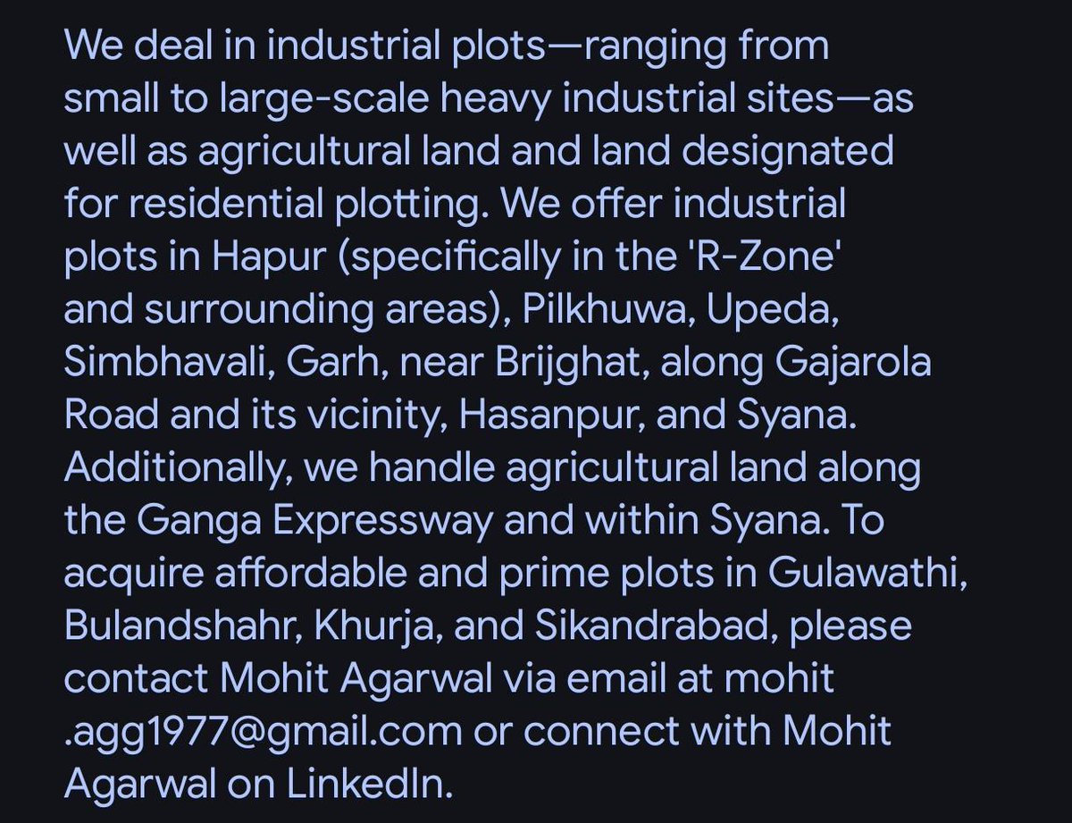 Agg1977Mohit's tweet photo. We deal in industrial plots agricultural land, and land suitable for residential plotting in Hapur Pilkhuwa Upeda Simbhawali Garh Brijghat Gajraula Hasanpur  Shyana or Ganga Expressway Gulawathi, Bulandshahr Khurja,Sikandrabad Mohit Agarwal mail mohit.agg1977@gmail.com. https://t.co/GfjhA4tVJv