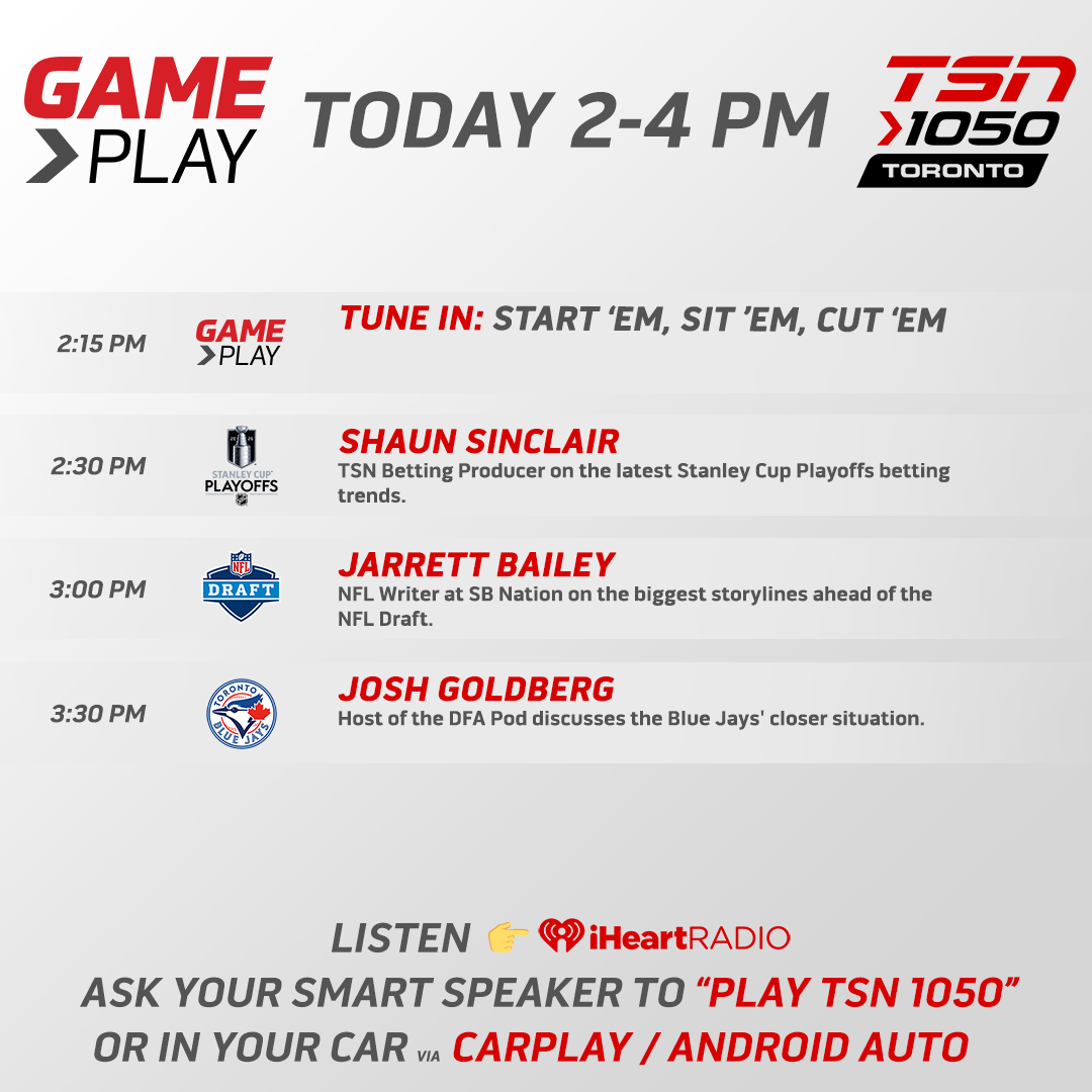TSN1050Radio's tweet image. It's Al's Brother filling in today on #GamePlay as @mickey_canuck will be joined by Shaun Sinclair, @JBaileyNFL and @JGoldberg12!

Listen from 2-4pm on your home speakers, @TSN_Sports App, @iHeartRadioCA App or iheart.com/live/tsn-1050-…!