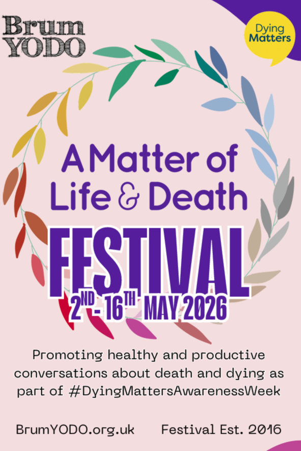 healthybrum's tweet photo. Talking about death doesn’t have to be gloomy.

BrumYODO’s Birmingham‑based Matter of Life &amp; Death Festival explores death, dying and living well through culture, comedy, film and walks.

See what’s on and book via the event page: https://t.co/1JddkLrscI https://t.co/NPUCPK9jwn