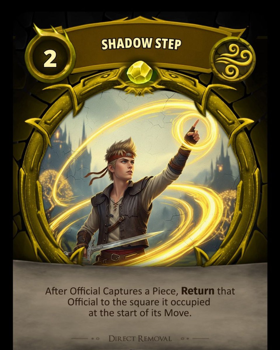 ChessNBalance's tweet image. 💨 Shadow Step — Return any piece to its owner. Skip your Chess Phase. 

Chess &amp;amp; Balance — 40 spell cards. 5 elements. Launching April 30.

AI solved chess. It can't solve this. ♟️🌿💨

Learn More: chessnbalance.com

 #CardGame #Chess #IndieGames #TabletopGames