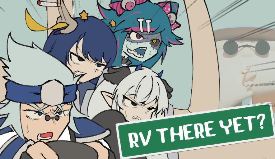 【RV There Yet?】アクロバティックドライブをば【コラボ】 youtube.com/live/6uKQQ5C62… 
今日の22時からチームタイミーさんたちズと
なんかようわからんゲームを行います
キャンピングカー走らすやつ

メンバー
🔵死骸美
🔵不死奇
🔵久遠