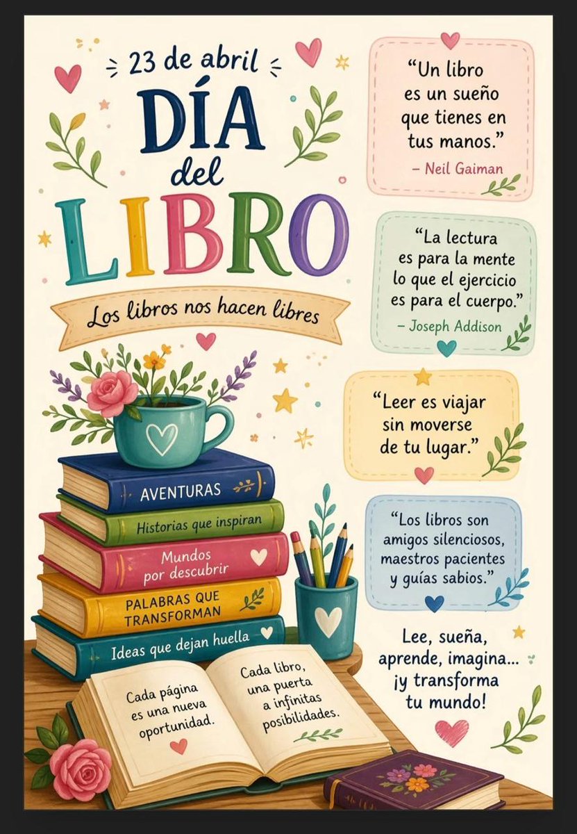 GenovevaRamrez's tweet photo. A través de los libros uno puede vivir muchas vidas 🧡 #Diadelibro2026 https://t.co/yeNQt6C5bf
