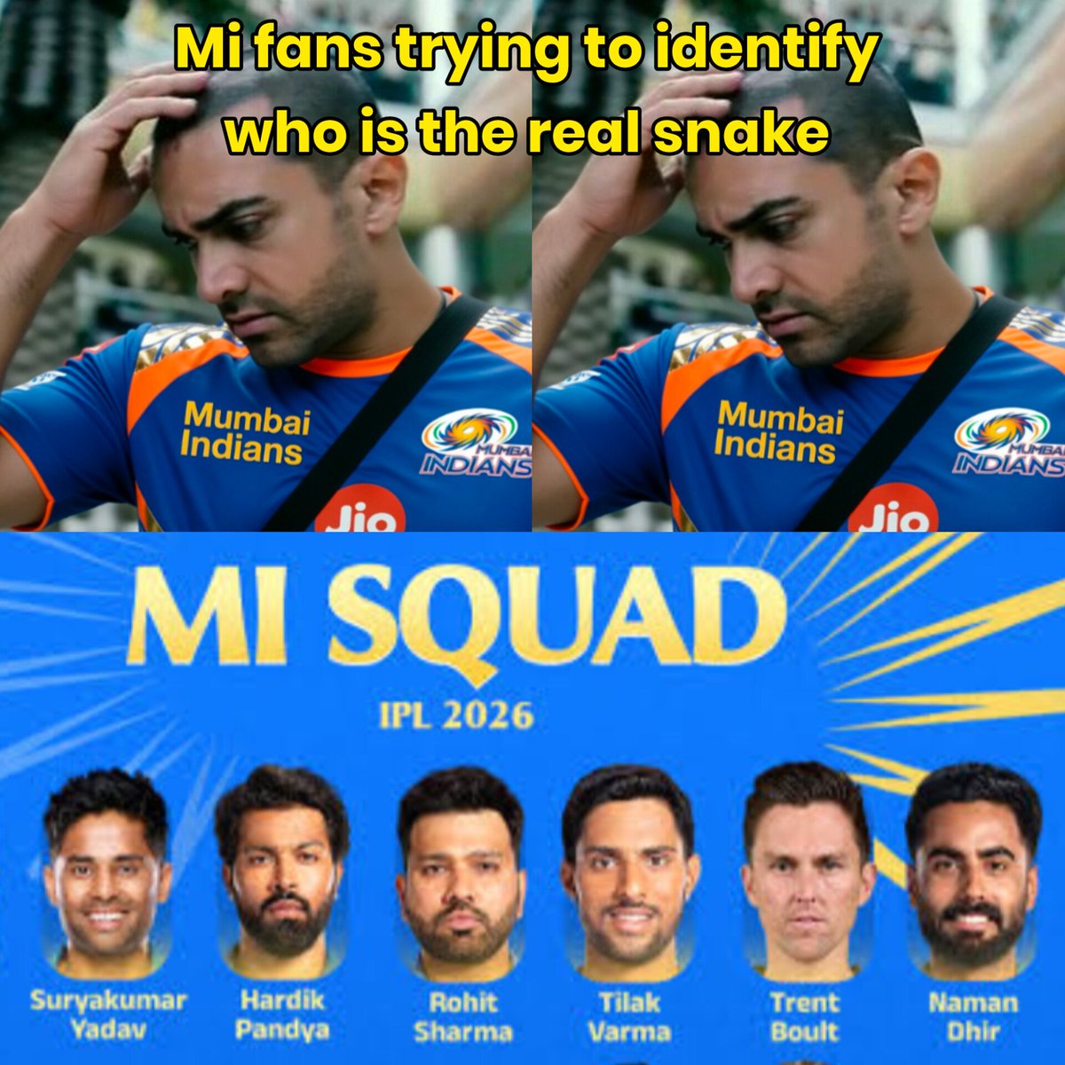 homelander_yyy's tweet photo. Mumbai Indians fans rn 😭 https://t.co/nRAOaJtmRQ