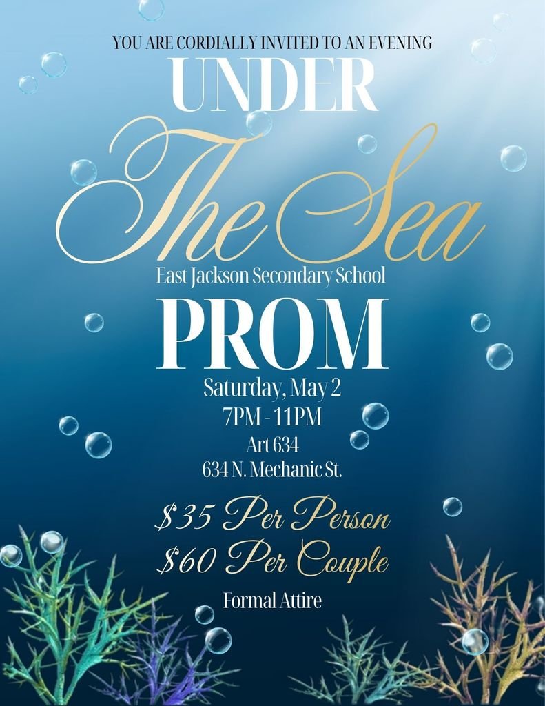 EastJacksonCS's tweet photo. An ocean of memories is waiting… 🌊
Prom 2026 is bringing the vibes Under the Sea—where style, music, and unforgettable moments come together. 💃🕺
Show up, show out, and make it a night to remember. 💙 https://t.co/rj59ZavEx0