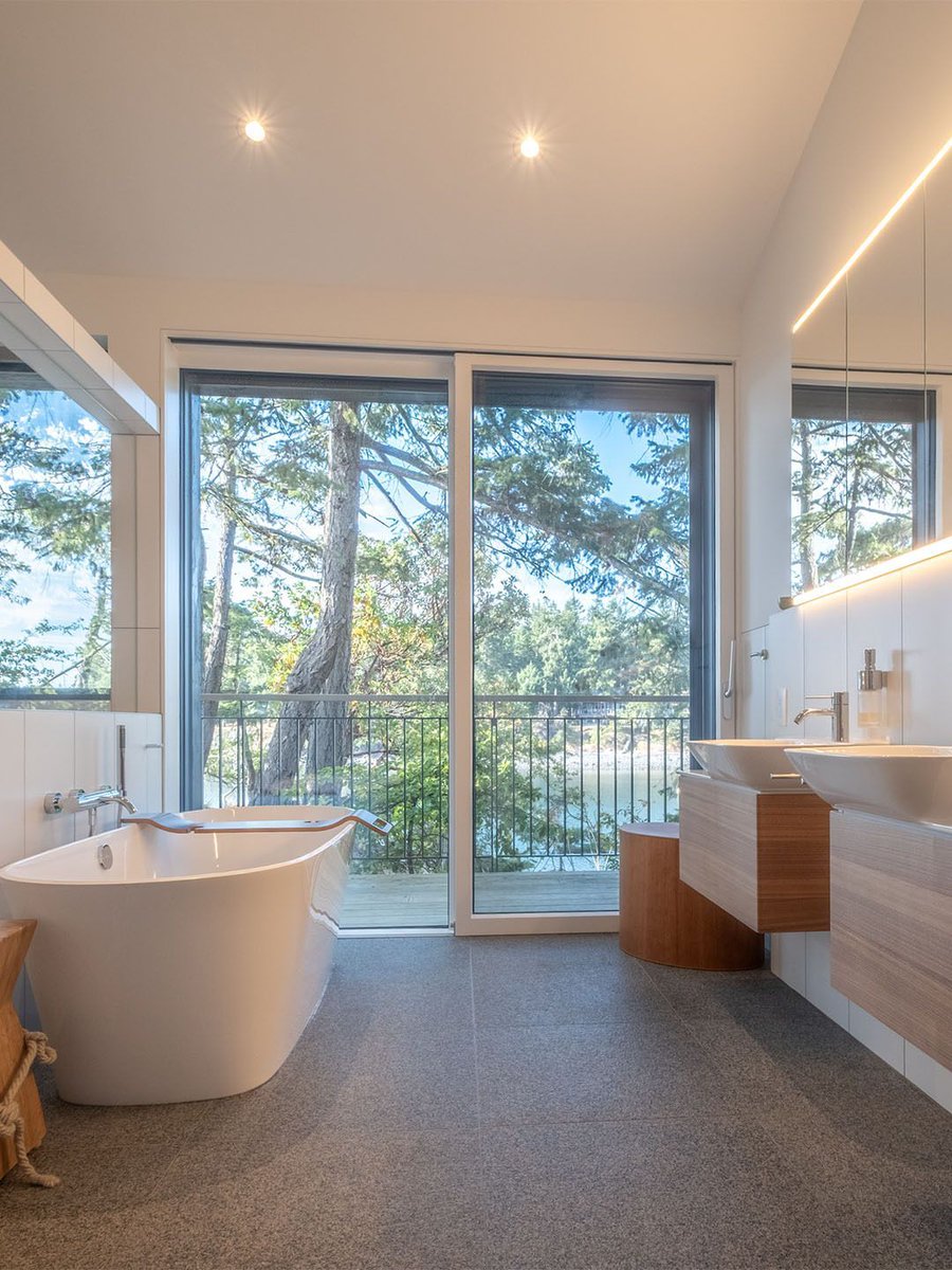 cparch_'s tweet photo. Happy Owl House - Vancouver Island
Now listed on the Passive House Database!

A transformative renovation creating a multi-generational family home that embraces the views and context of its coastal site. The design strategy maintained the ocean views from every room in the home; a band of clerestory windows maximizes natural light and passive solar gains. A solar PV array and battery backup provide energy security while a large cistern collects rainwater, significantly reducing potable water demand. Embodied carbon is reduced by reuse of existing foundations. Clad in a muted palette of Shou Sugi Ban and dark metal, the home blends into the surrounding rocks and trees.

Learn more about the project here: https://t.co/XpkSszq449 

#architectvancouver #architectvancouverIsland #sustainablearchitecture #passivehouse #shousugiban