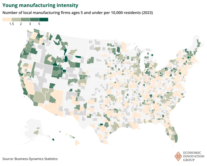 kenanfikri's tweet image. New #manufacturing firms are flourishing in some unexpected places.

Do these pockets of dynamism hold the key to a renaissance of manufacturing in America?

agglomerations.eig.org/p/does-a-legac…