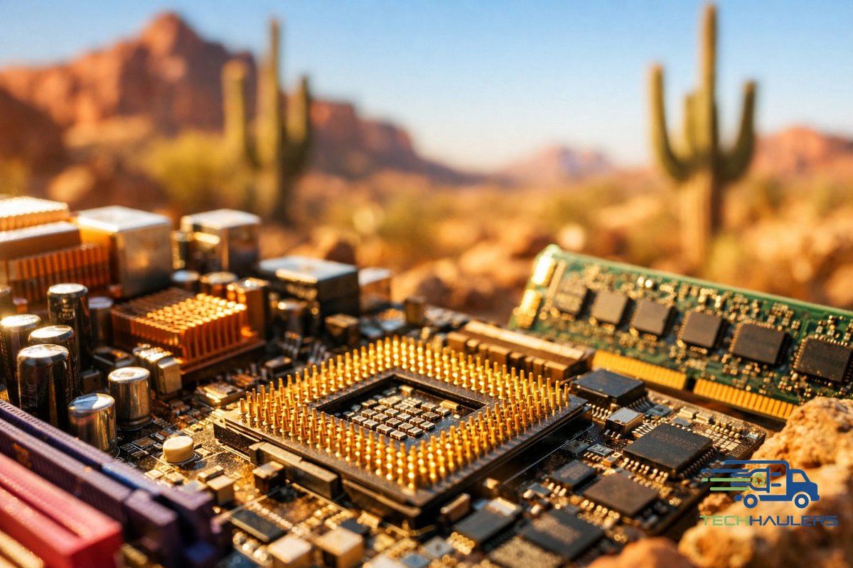 TechHaulers's tweet image. Earth Month Edition 🌍 | 40 to 800x more gold in a ton of circuit boards than in a ton of gold ore. 💰⛏️ Why mine the Earth when we've already harvested the materials? (Source: UN Environment Programme) #SustainableMining #TechFacts #EarthMonth #TechHaulers