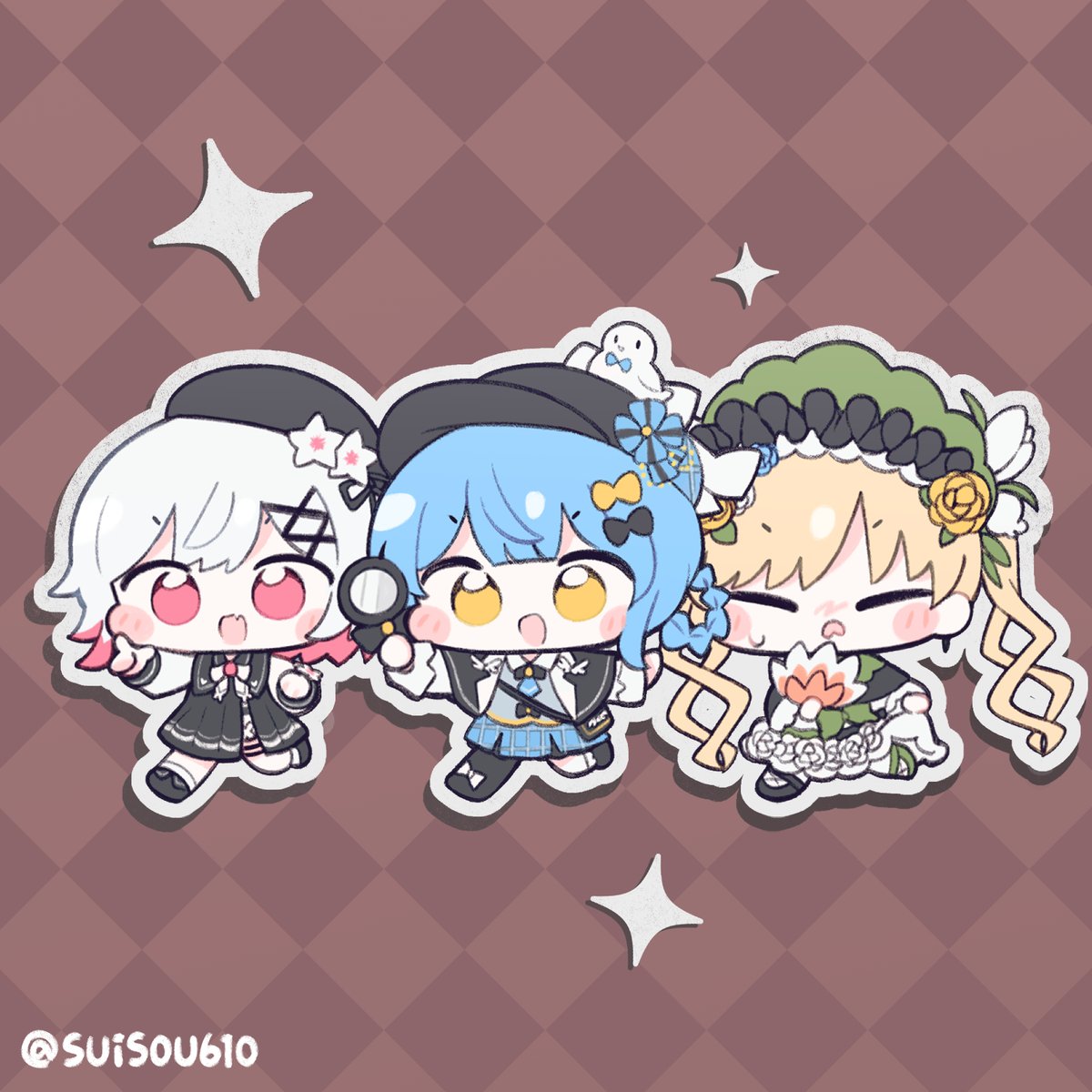 suisou610's tweet photo. ドタバタ3人組 
#まのさば二次創作 https://t.co/5QnpjocTKd