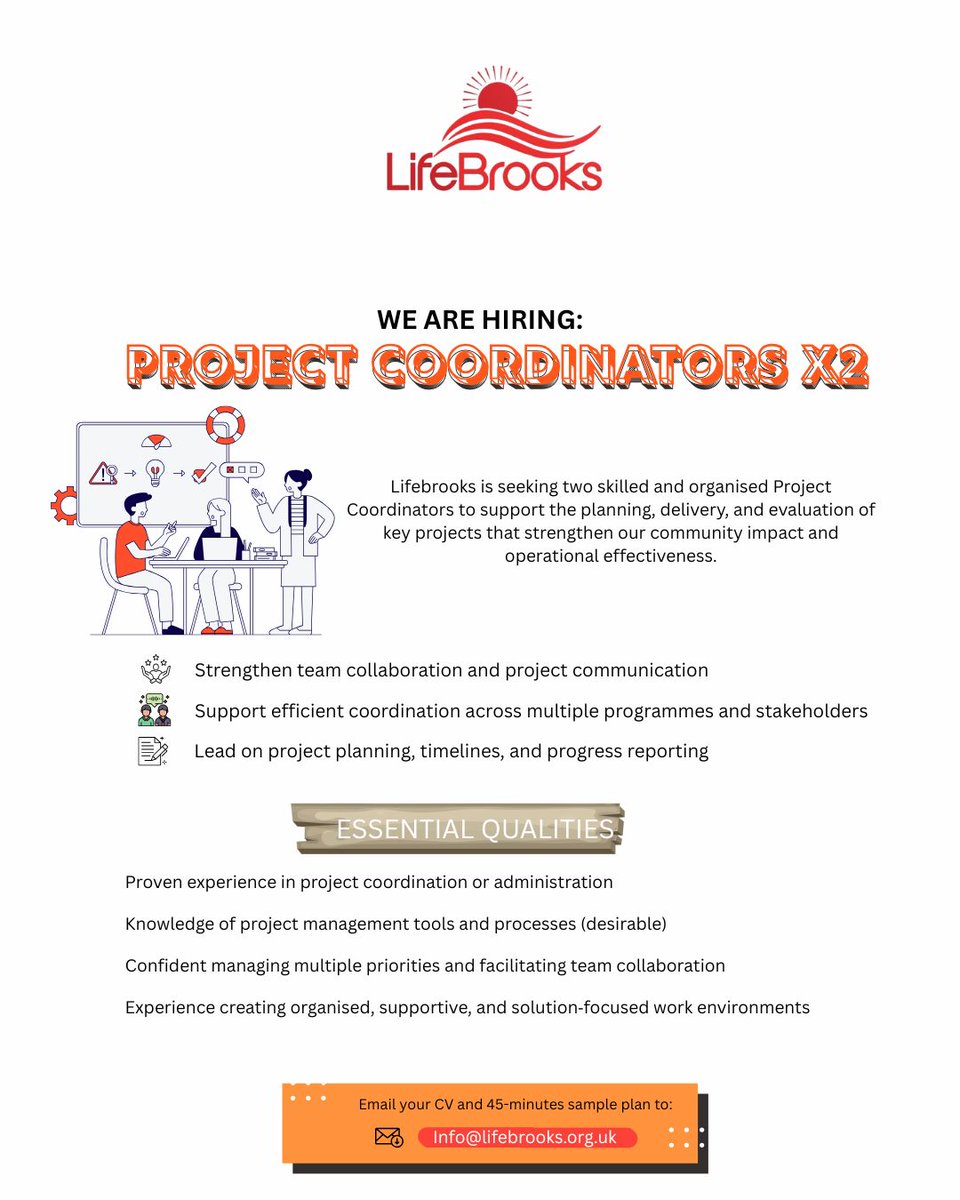 Lifebrooksintl's tweet photo. Lifebrooks is seeking organized and proactive Project Coordinators 
#lifebrooksinternational
#MakingADifference
#TogetherWeCan
#bringinghope
#TransformingLives
#2026LifeBrooksInternationalUK
#youngpeople #bringinghope
#YouthDevelopment #MarianAdeluyi  #olafiyintaiwo https://t.co/26Rfe31j4D