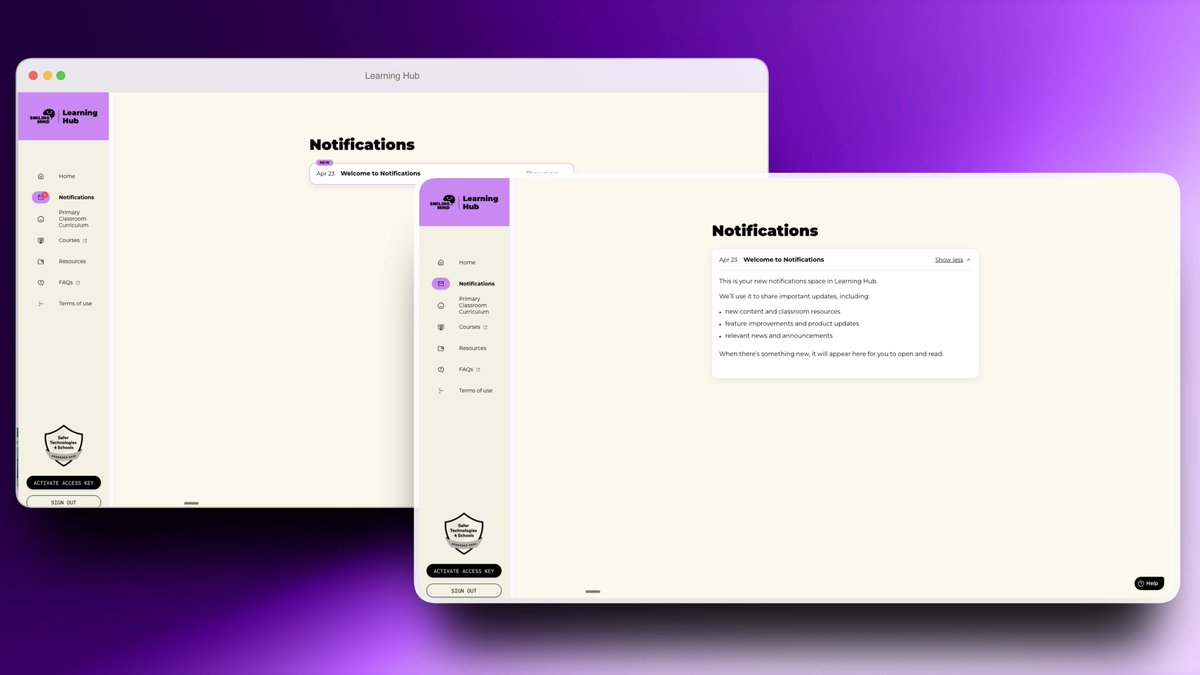 JoshSmithBuilds's tweet photo. Built a Notifications Centre for our Learning Hub platform.

Designed to give teachers a single place to stay up to date with:
• new content &amp; classroom resources
• product improvements
• important announcements

Just continuing to stack improvements, one by one. https://t.co/bnYVDYcKuu