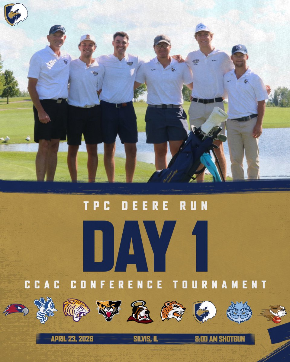 jueaglesgolf's tweet photo. Day 1 at TPC Deere Run ⛳️ 

The Eagles are ready to compete at the CCAC Conference Tournament 🏌️ Playing 27 holes today and setting the tone early! LETS GO EAGLES 🦅

#EaglesGolf #CCAC #Day1 #TPCDeereRun ChasingGreatness https://t.co/wexaY6zpid
