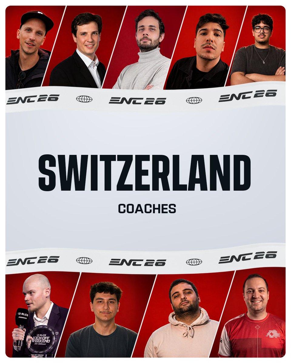 TeamSUI_Esports's tweet photo. We are pleased to introduce the coaches who will be leading Switzerland and its players to success at ENC 26! 🇨🇭 https://t.co/zP0iwkhfQm