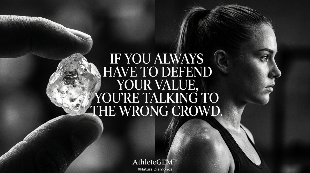 AthleteGem's tweet image. If you always have to defend your value, you're talking to the wrong crowd.

#AthleteGEM #NaturalDiamonds
