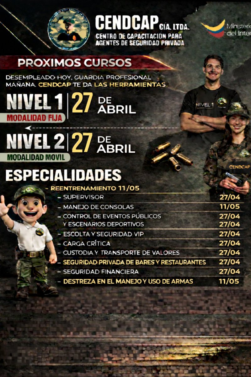 CENDCAP's tweet photo. Entrenar no es solo aprender… es preparar tu mente y tu cuerpo para actuar sin dudar cuando más importa. 💥
Cada movimiento, cada repetición, te acerca a convertirte en un verdadero profesional de la seguridad.
📞 0995981428 | 0983838857 📲 https://t.co/juFNfbqqCT