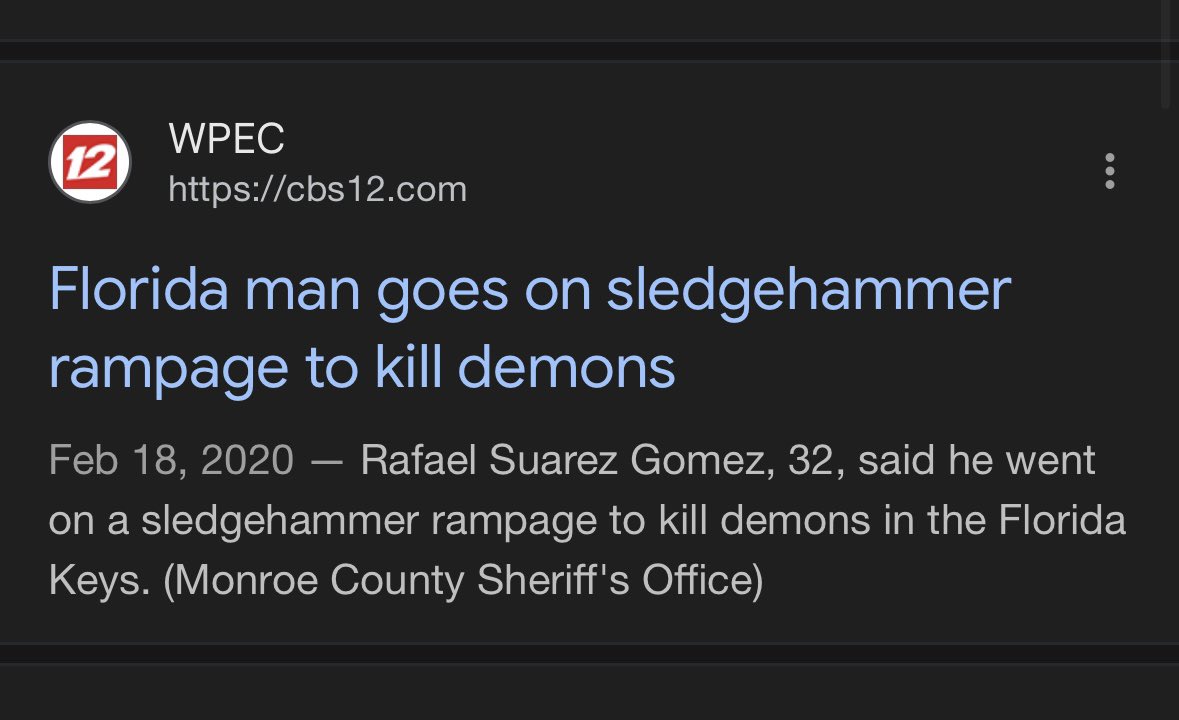 to celebrate bts arriving to tampa and for their concerts coming up i searched for all the florida man incidents that happened on their birthdays