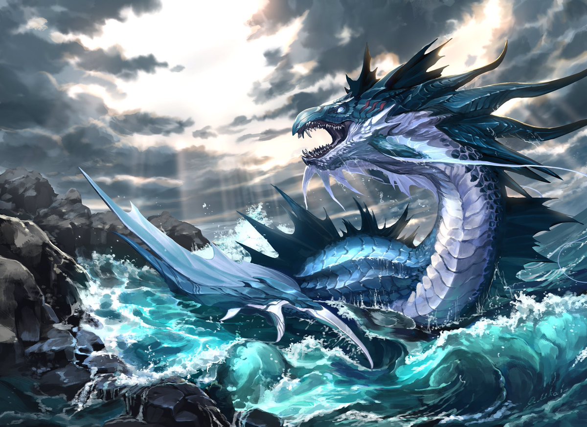 #ドラゴンの日

過去絵！ドラゴンというか片方は東洋竜