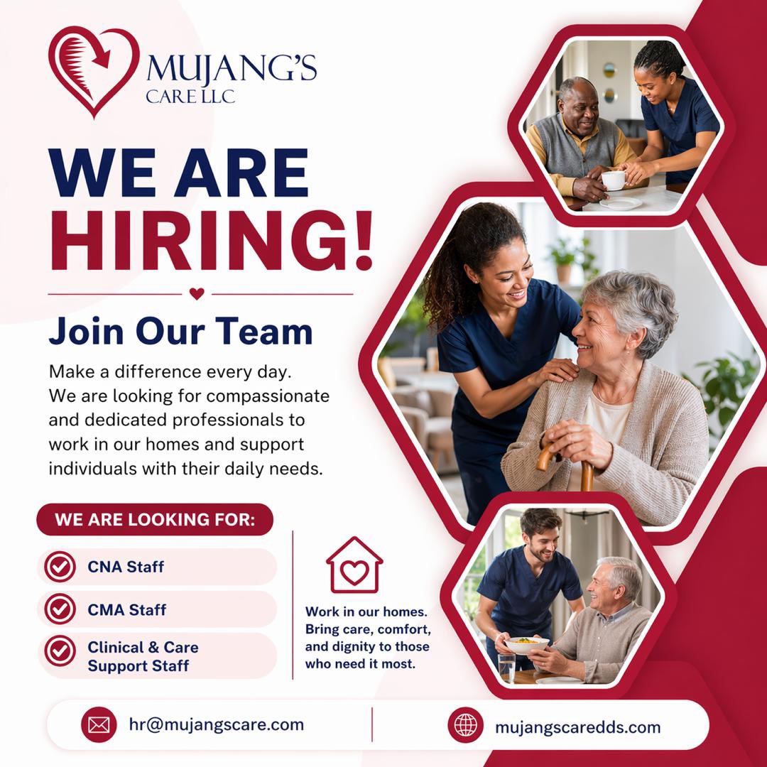 Mujangscare's tweet photo. #NowHiring
⁠ #CNACareers
#CompassionateCare
#JoinOurTeam
#MakeADifferenceDaily https://t.co/5wh4m8u4pT