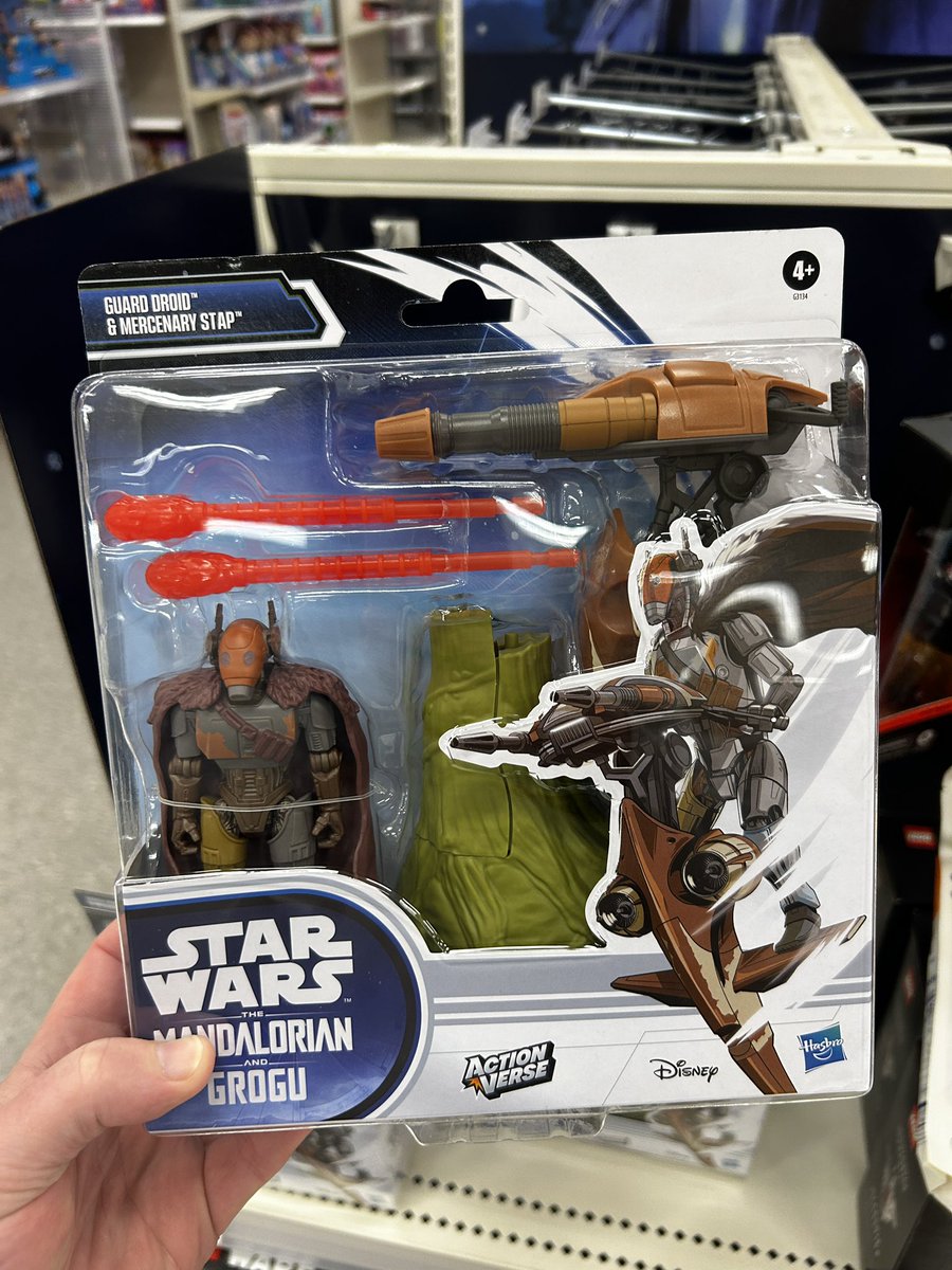 yak_face's tweet image. Wow, the ActionVerse Guard Droid with STAP is surprisingly large. #hasbro #actionversion #themandalorianandgrogu #starwars #target