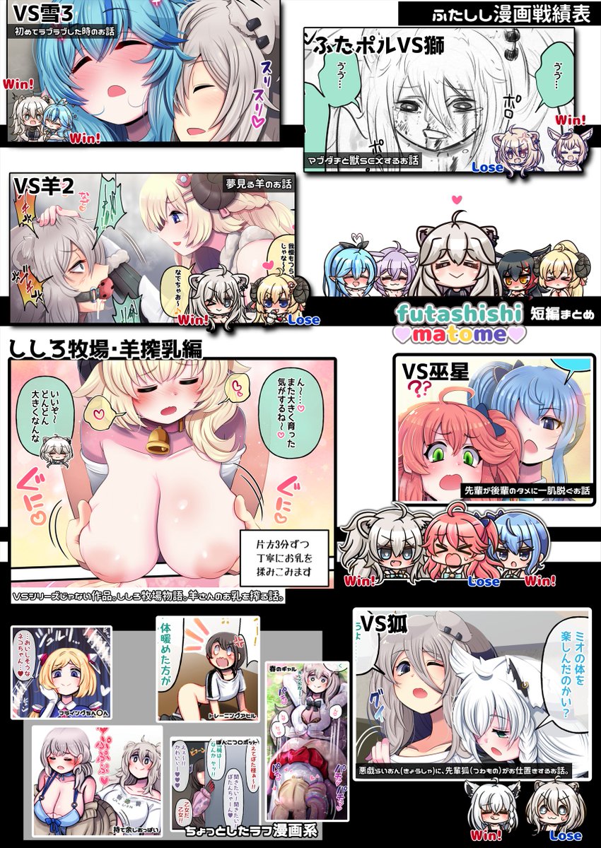 今までの「ふたしし」漫画の戦績まとめ!(更新Ver) 