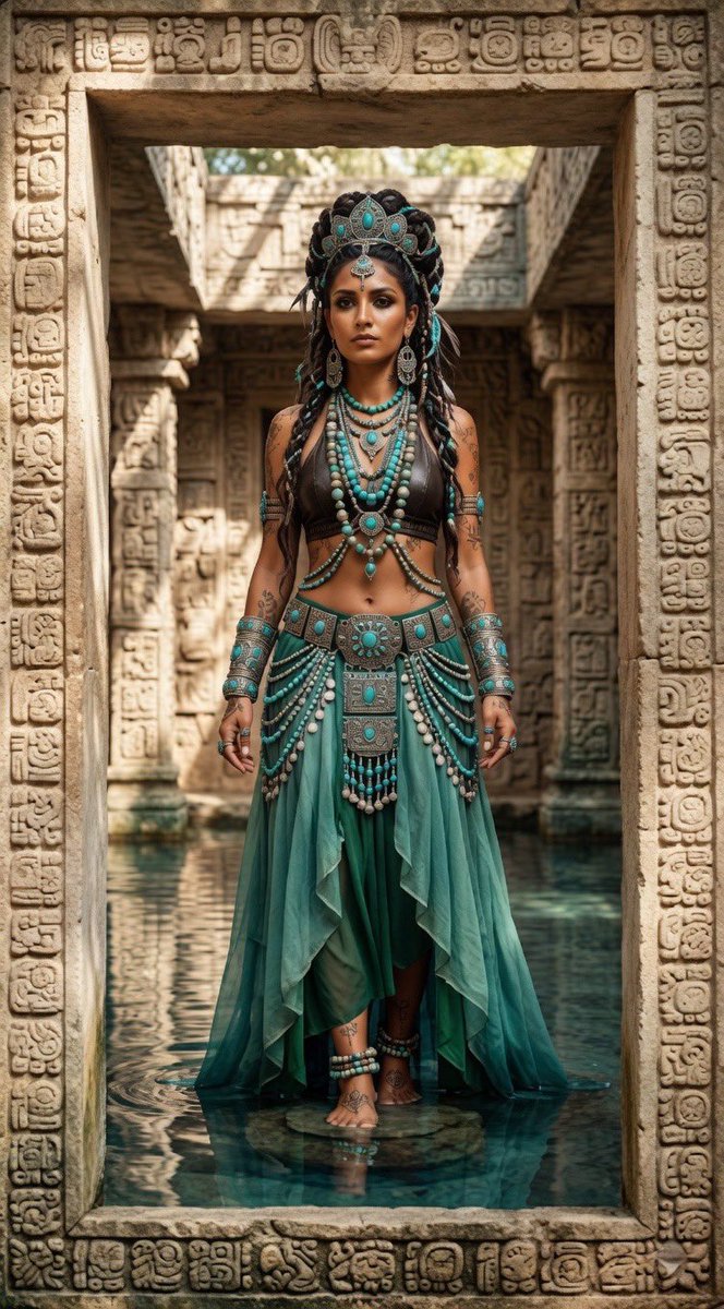 wh1s80's tweet image. こんなお姉さんが
めちゃくちゃ好みです💍🩵

しかし、アステカの女神は名前がcoolですよね。

Chalchiuhtlicue
翡翠のスカートを穿いた者

Itzpapalotl
黒曜石の蝶

ですから。厨二病にはたまりません。

ALT付けときますね。

＃Aztec
＃Chalchiuhtlicue