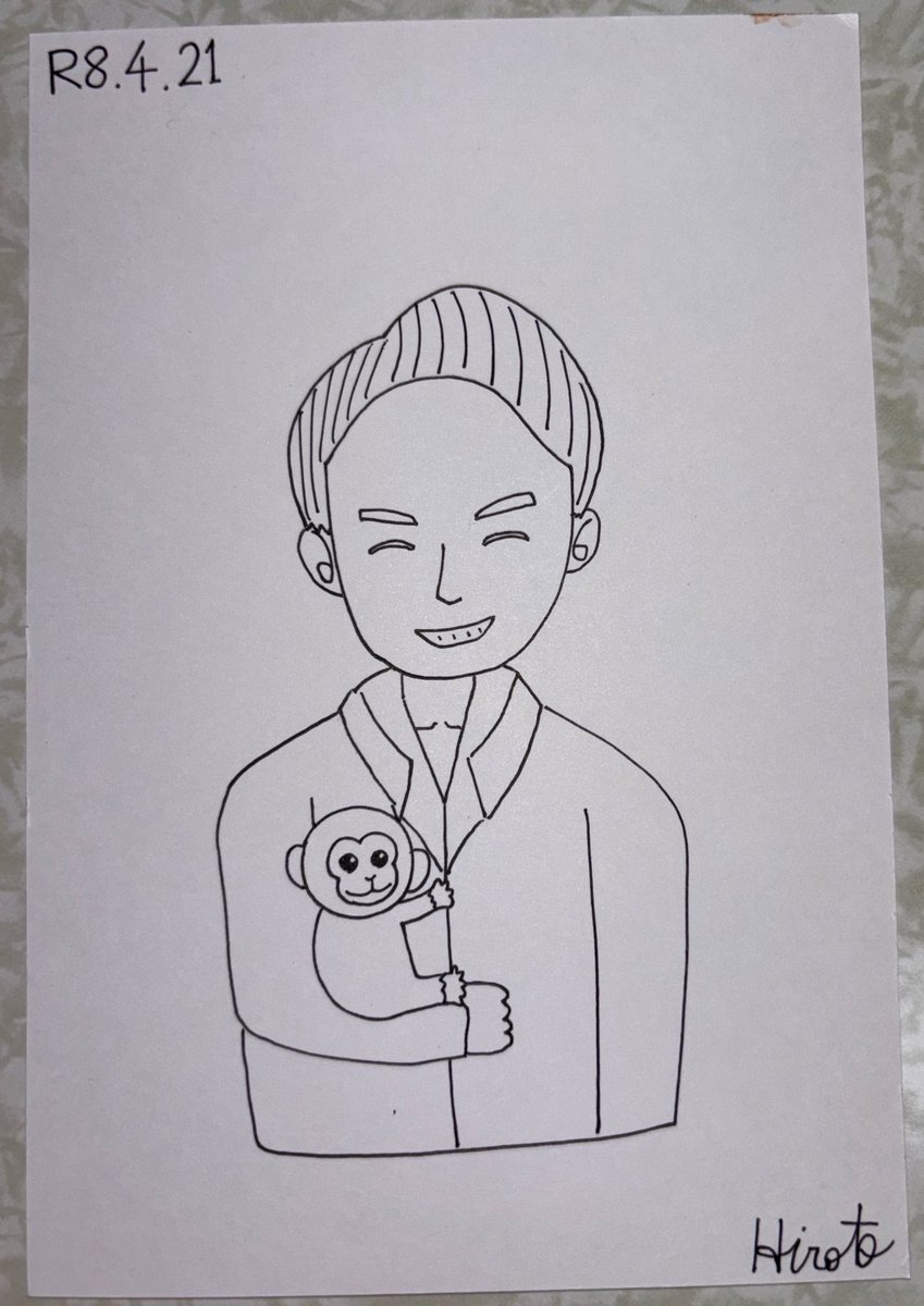 hirokichikun01's tweet photo. パンチくんシリーズ！
飼育員さんに抱きついて仲良しな場面を描きました！
#市川
#市川動植物園
#パンチくん
#飼育員さん
#似顔絵
#イラスト https://t.co/tKuEifz8aP