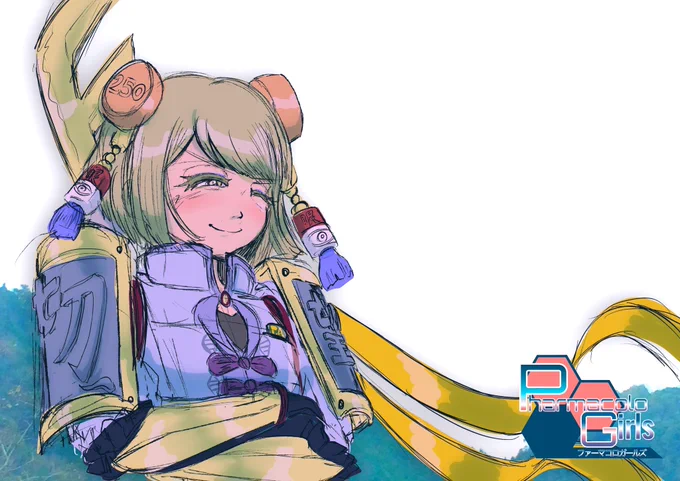 端数となったPTPの鋭い角が、爪に刺さるのを複雑な面持ちで眺めるレボフロキサシンちゃん。