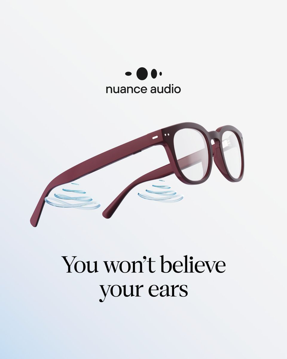EyecareCentre's tweet image. You won’t believe your ears! Nuance Audio Glasses use directional microphones to help you catch every word. 
The better you hear, the more you can connect with what matters.
#InTuneWithLife #NuanceAudio #smartglasses #HearingHealth